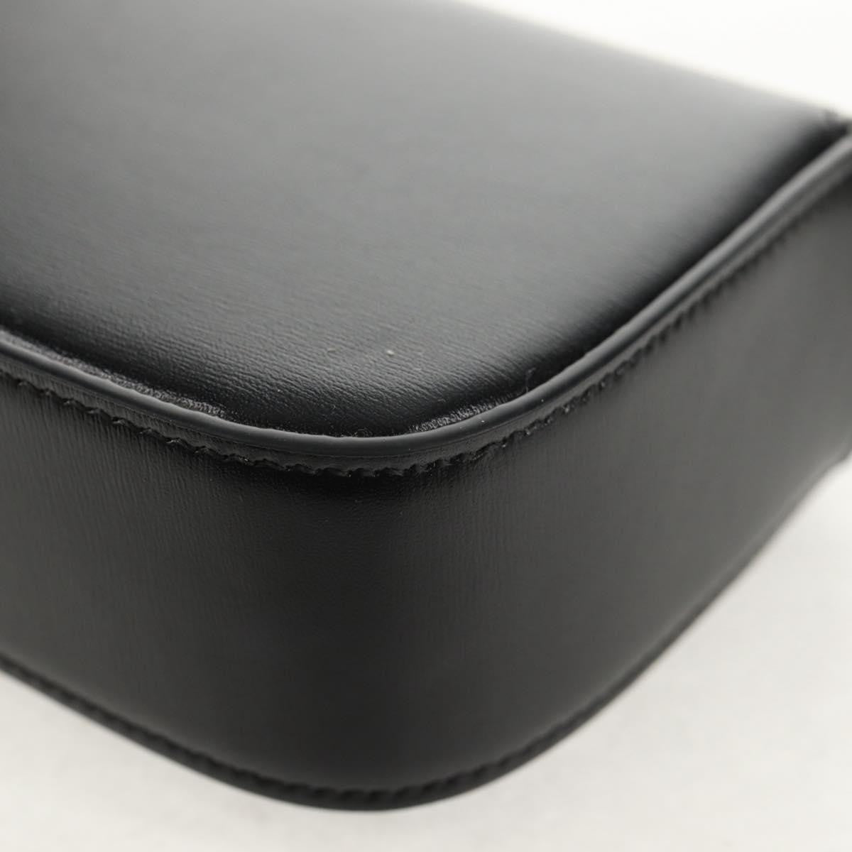 Celine Vintage Triomphe Shoulder Leather Black Leather Handbag (Pre-Owned)