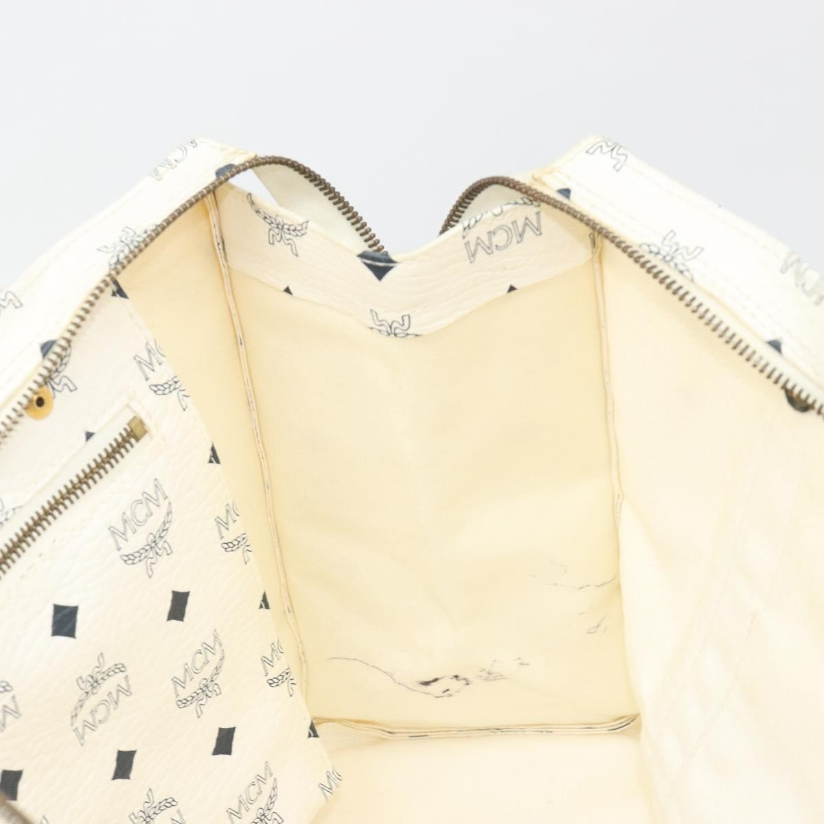 MCM Vintage Leather White Leather Shoulder Bag Bag (Pre-Owned)