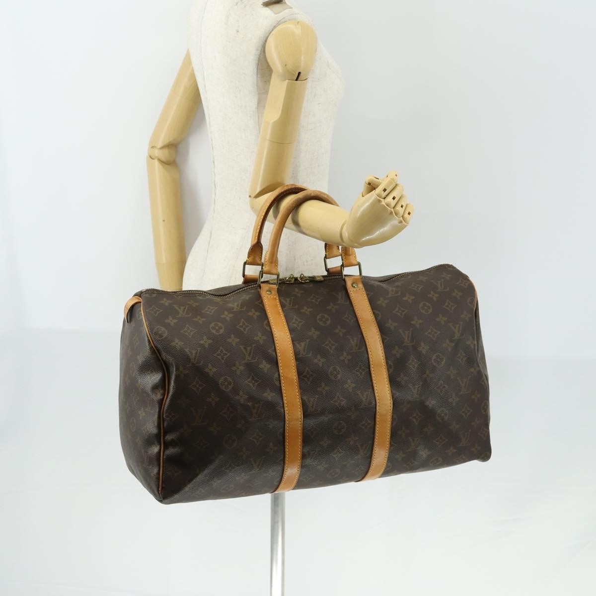 Louis Vuitton Keepall Monogram Canvas Brown Canvas Travel Bag Bag (Pre-Owned)