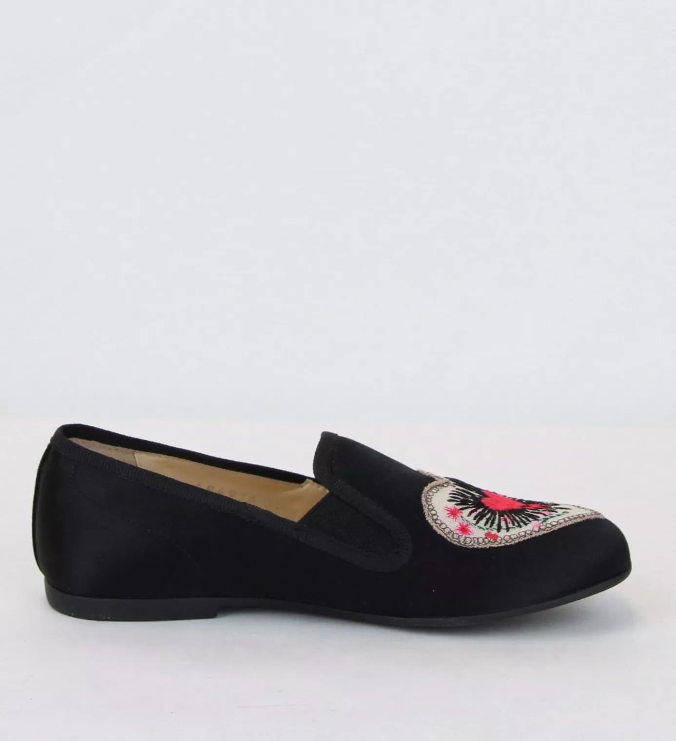 Gucci Unisex Children's Black Silk Flats w/Heart Icon 32/US .5 484976 1000