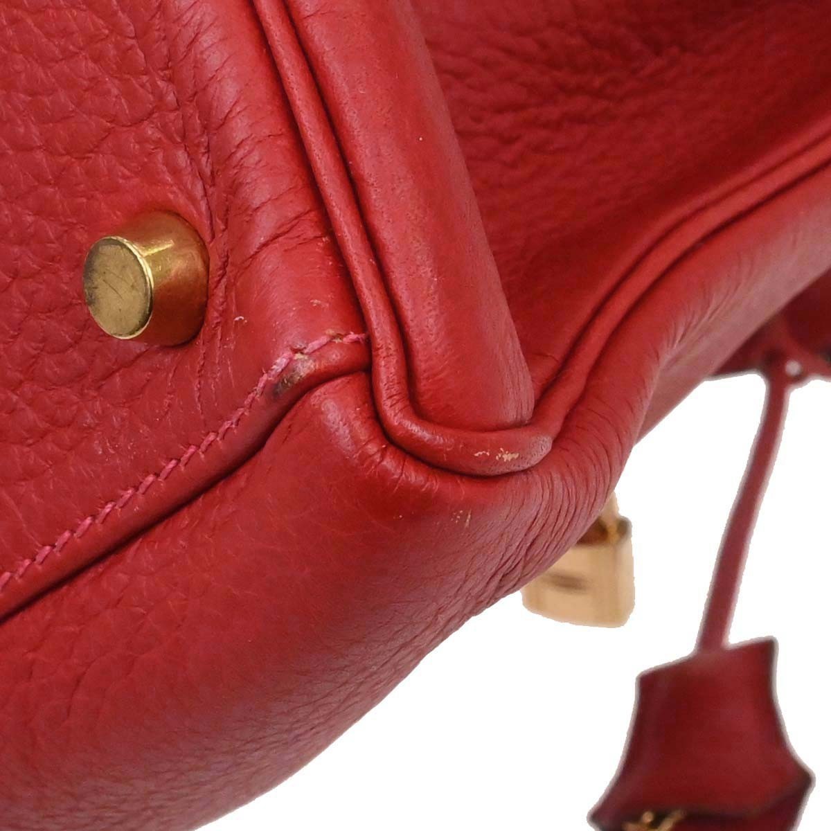 Hermes Kelly Red Togo With Gold Hardware Red Leather Handbag (Pre-Owned)