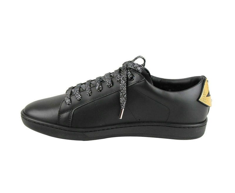 Saint Laurent Men's Black Leather Signature Court Lips Sneaker (41 EU / 8 US)