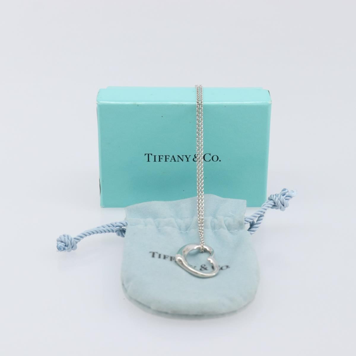 Tiffany & Co. Elsa Peretti Open Heart Pendant Sterling Silver Silver Silver Necklace Jewelry (Pre-Owned)