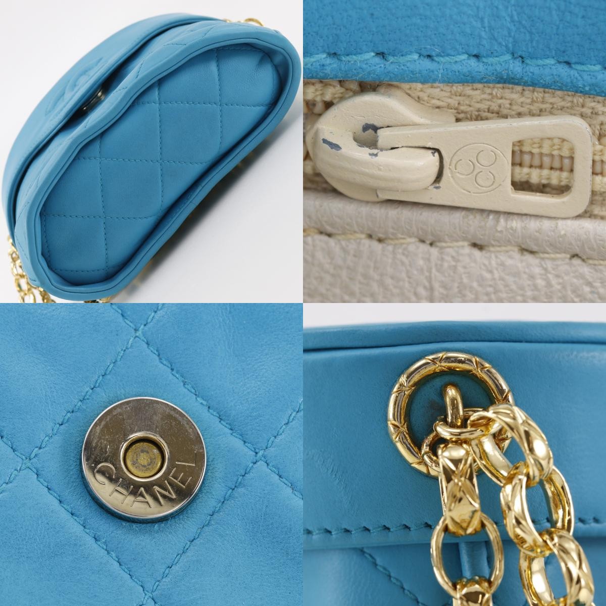 Chanel Vintage Tassel Box Quilted Leather Turquoise Leather Shoulder Bag Bag (Pre-Owned)