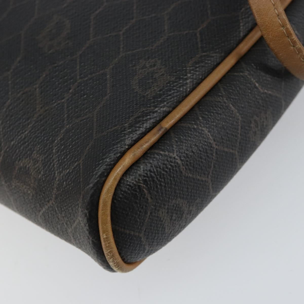 Christian Dior Vintage Honeycomb Canvas And Leather Black Canvas Shoulder Bag Bag (Pre-Owned)