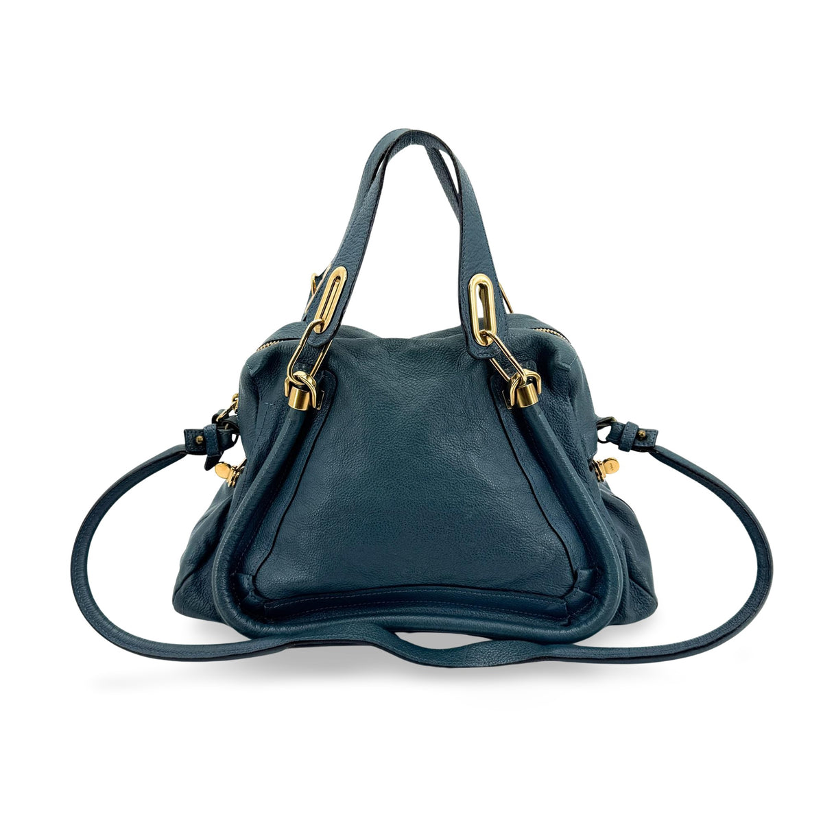 Chloe Paraty Quilted Leather Blue Leather Handbag (Pre-Owned)