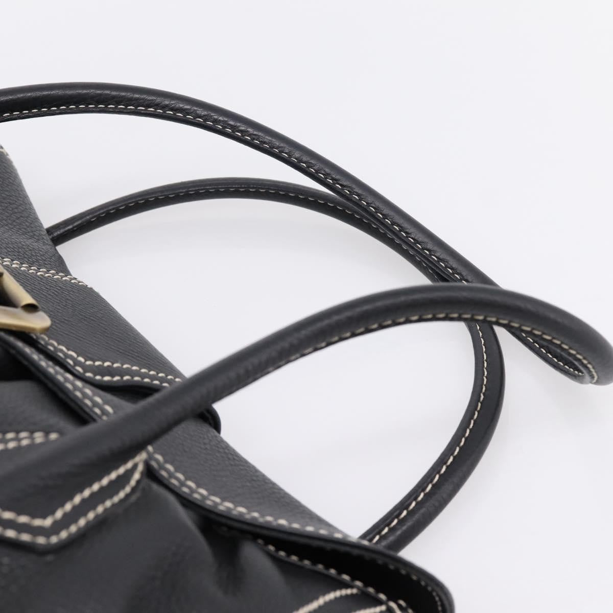 Celine Shoulder Leather Black Leather Shoulder Bag Bag (Pre-Owned)