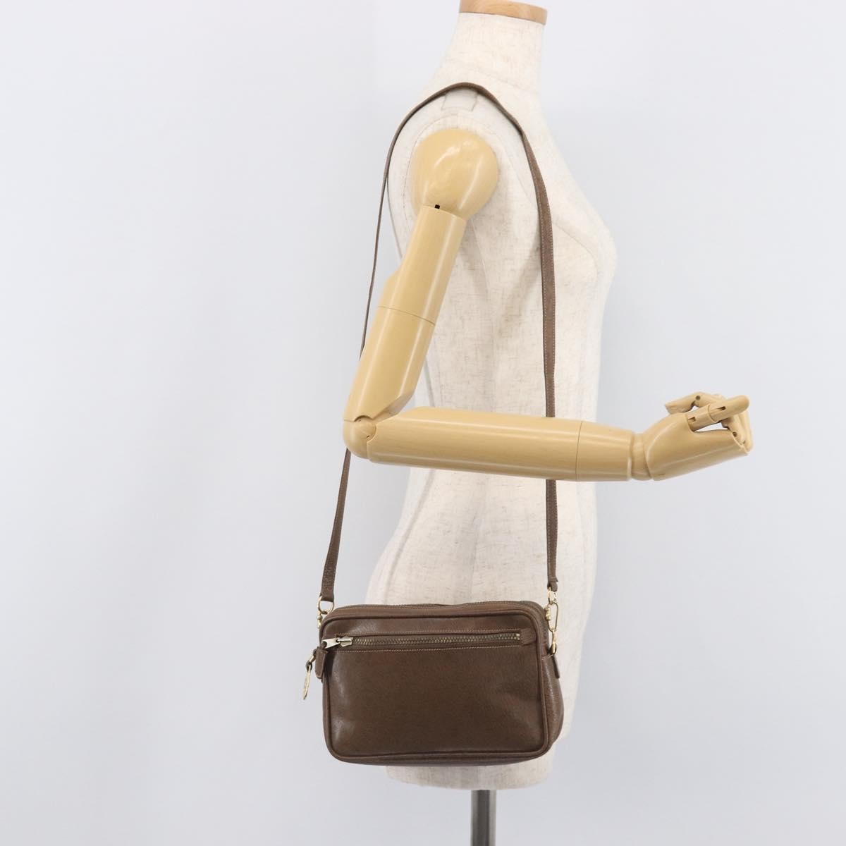 Gucci Shoulder Leather Brown Leather Shoulder Bag Bag (Pre-Owned)