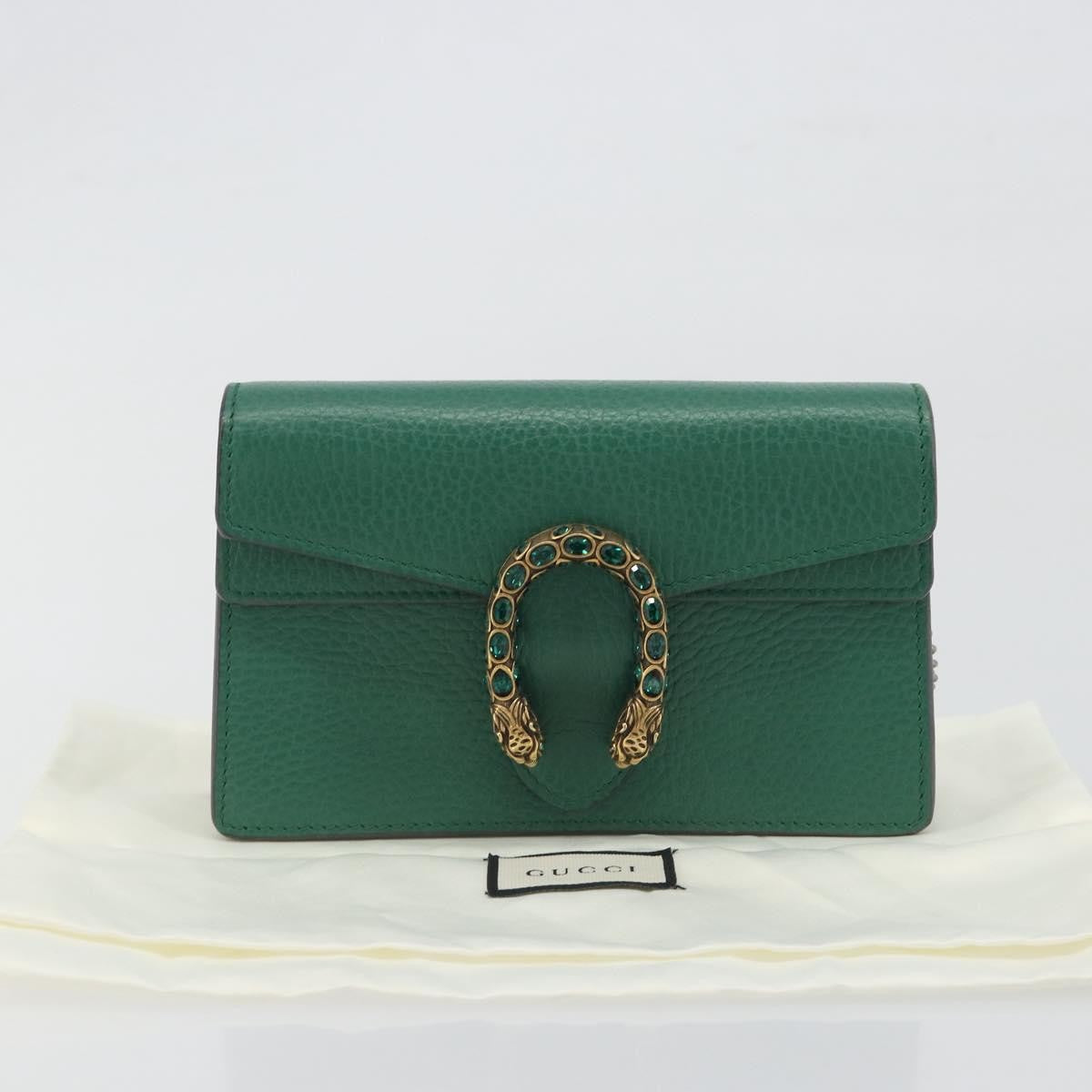Gucci Dionysus Leather Green Leather Shoulder Bag Bag (Pre-Owned)