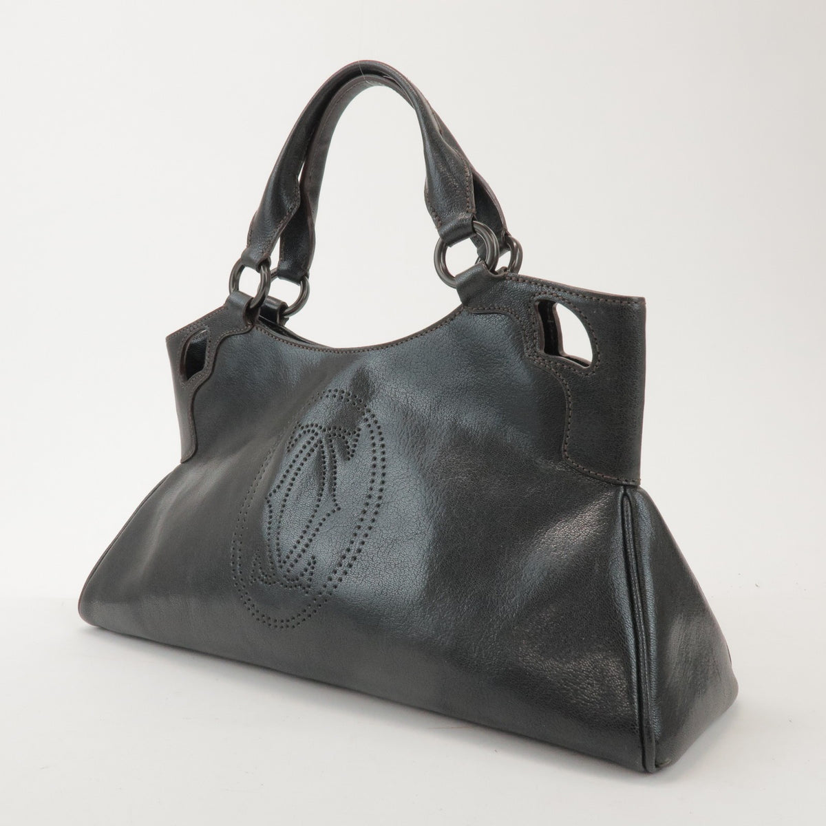 Cartier Marcello Leather Black Leather Handbag (Pre-Owned)