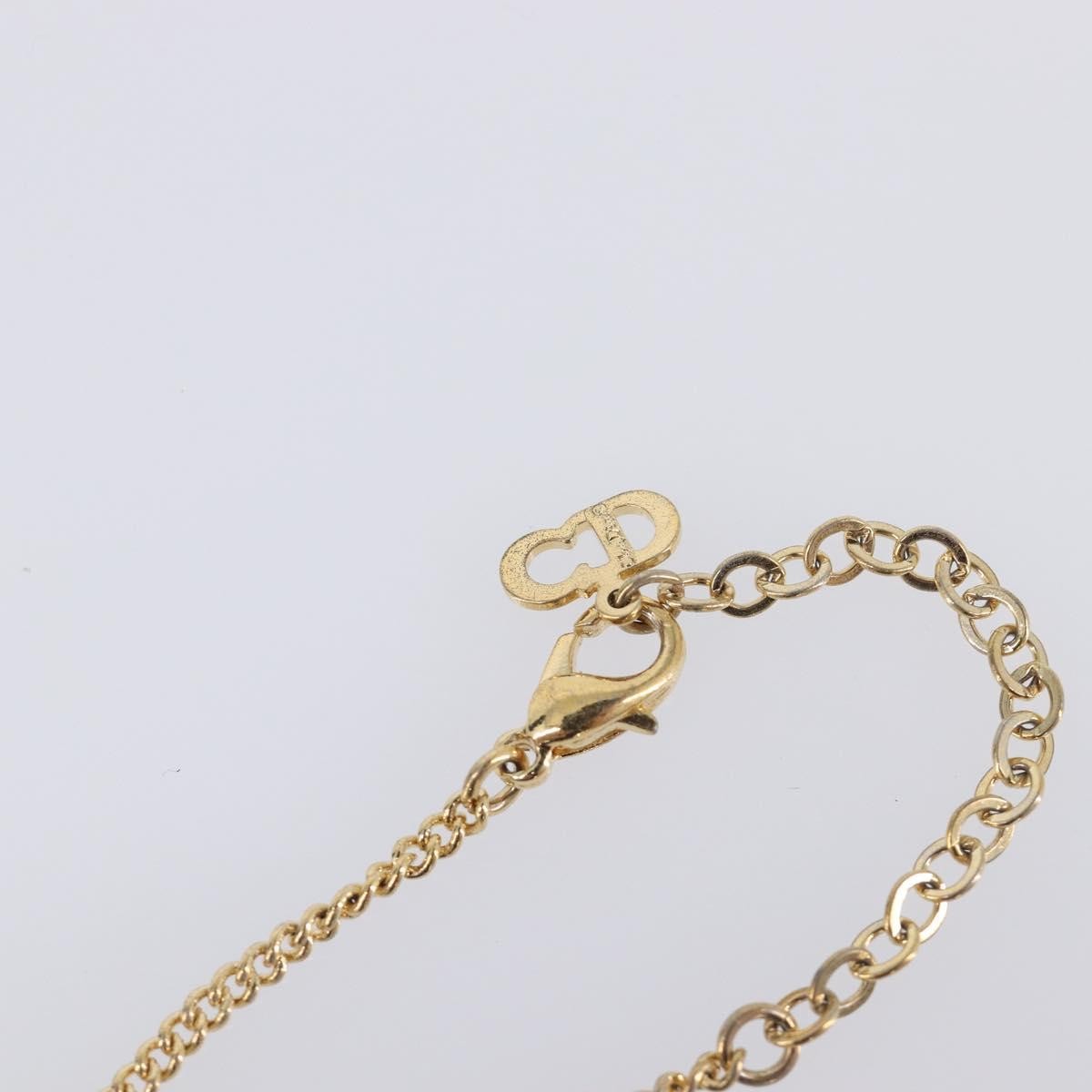 Christian Dior Clair D Lune Pendant Metal With Crystals Gold Metal Necklace Jewelry (Pre-Owned)