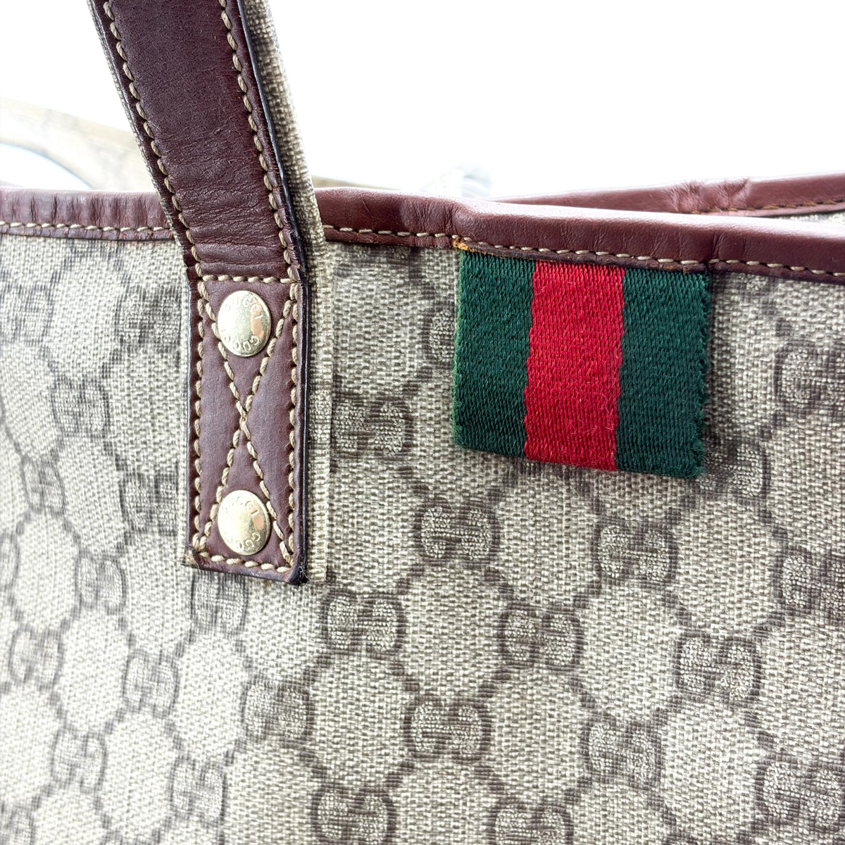 Gucci Ophidia Shopping Gg Coated Canvas Brown Canvas Tote Bag Bag (Pre-Owned)