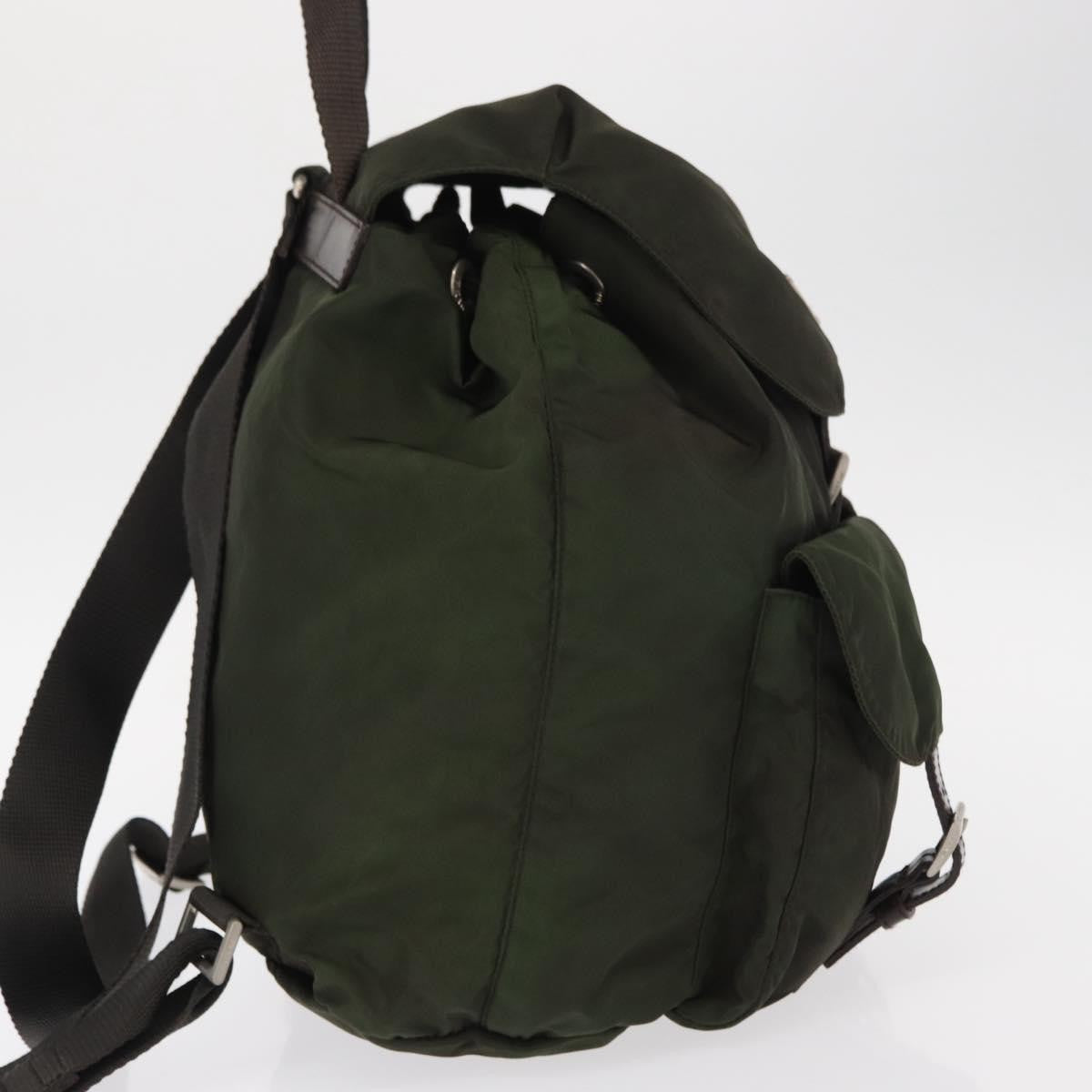 Prada Double Front Pocket Tessuto Khaki Nylon Backpack Bag (Pre-Owned)
