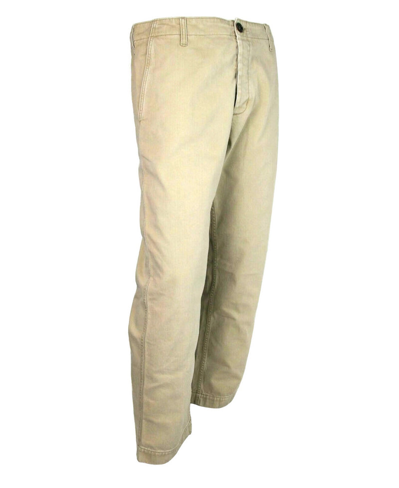 Gucci Men's Light Brown Washed Cotton Pant With Gucci Print on Back 489281 2028