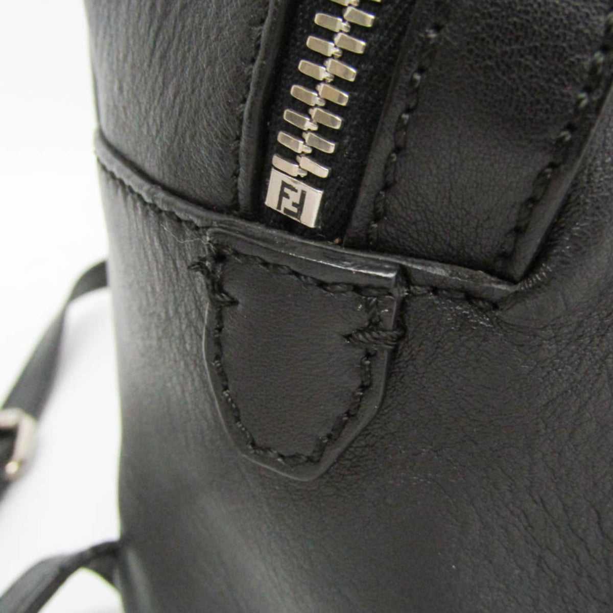 Fendi By The Way Leather With Crystals Black Leather Backpack Bag (Pre-Owned)