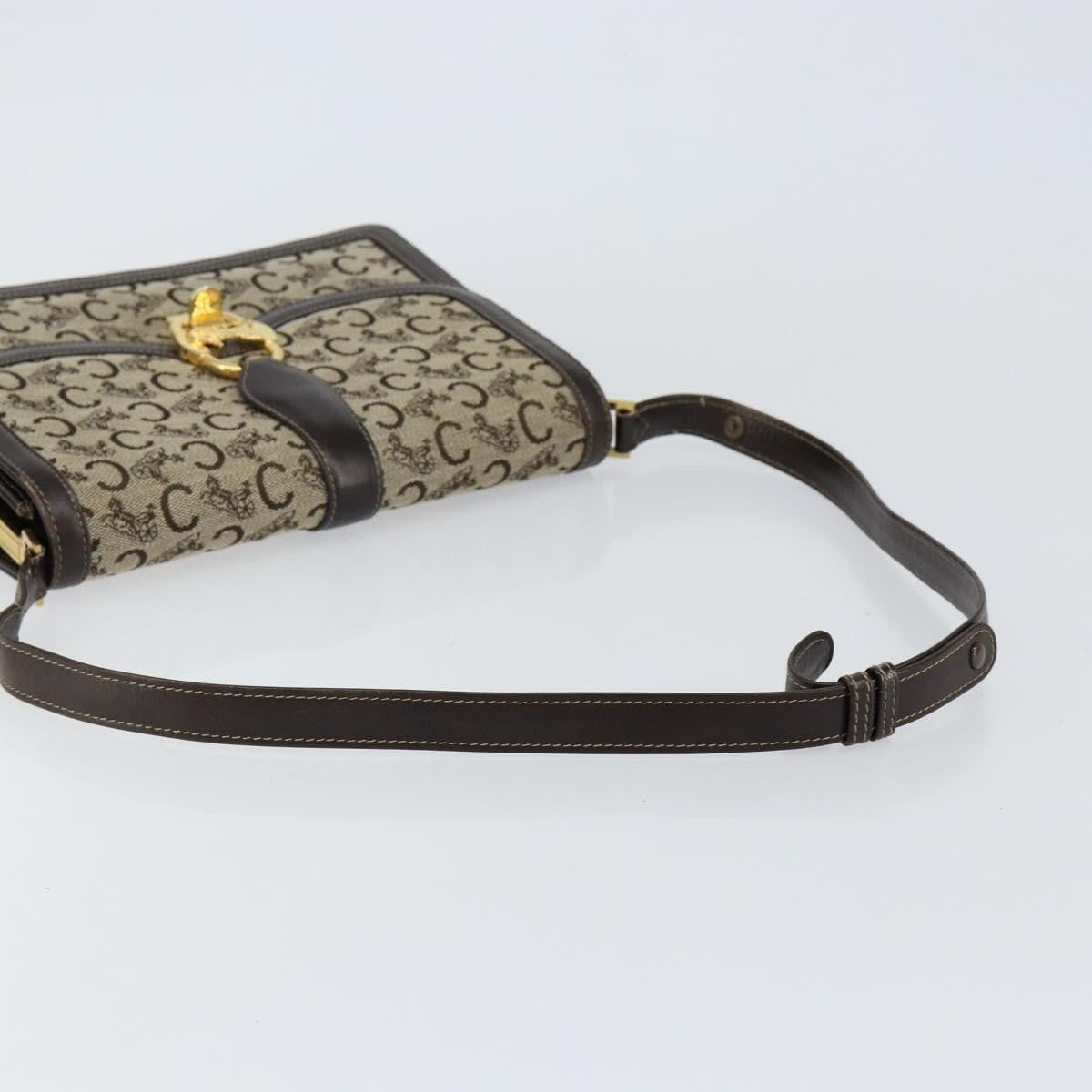 Celine C Sulky Canvas And Leather Brown Canvas Shoulder Bag Bag (Pre-Owned)