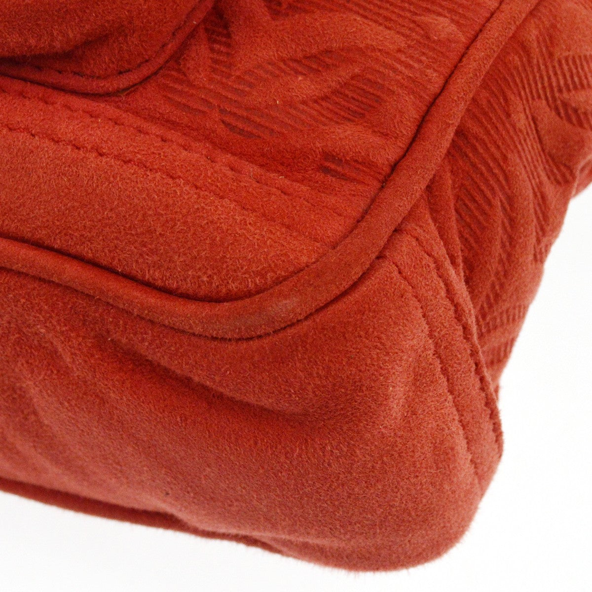 Loewe Anagram Leather Red Suede Tote Bag Bag (Pre-Owned)