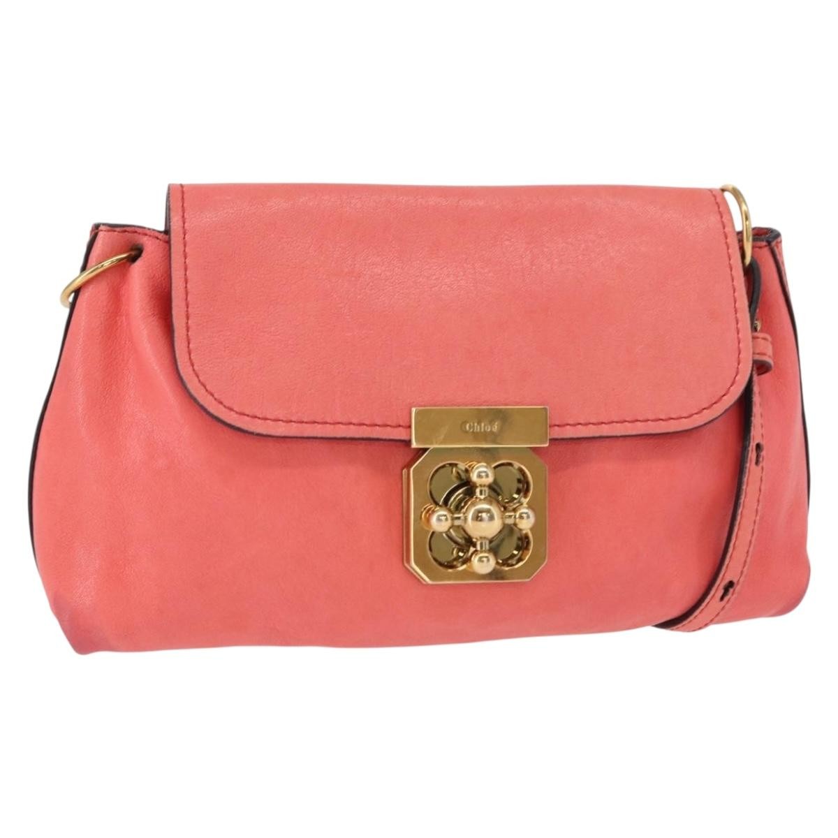 Chloe Elsie Leather Pink Leather Shoulder Bag Bag (Pre-Owned)