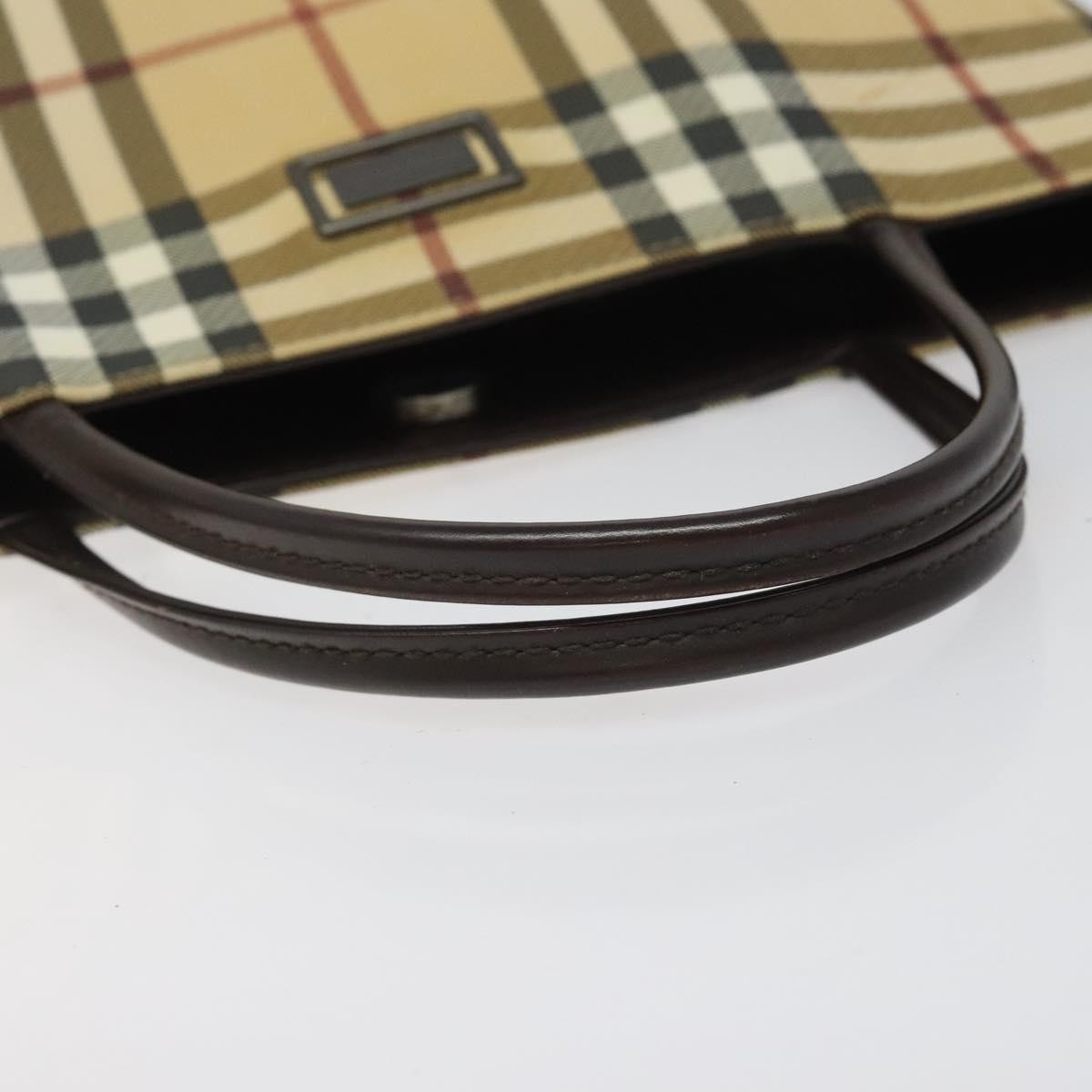 Burberry Nova Check Nova Check Canvas Beige Canvas Handbag (Pre-Owned)