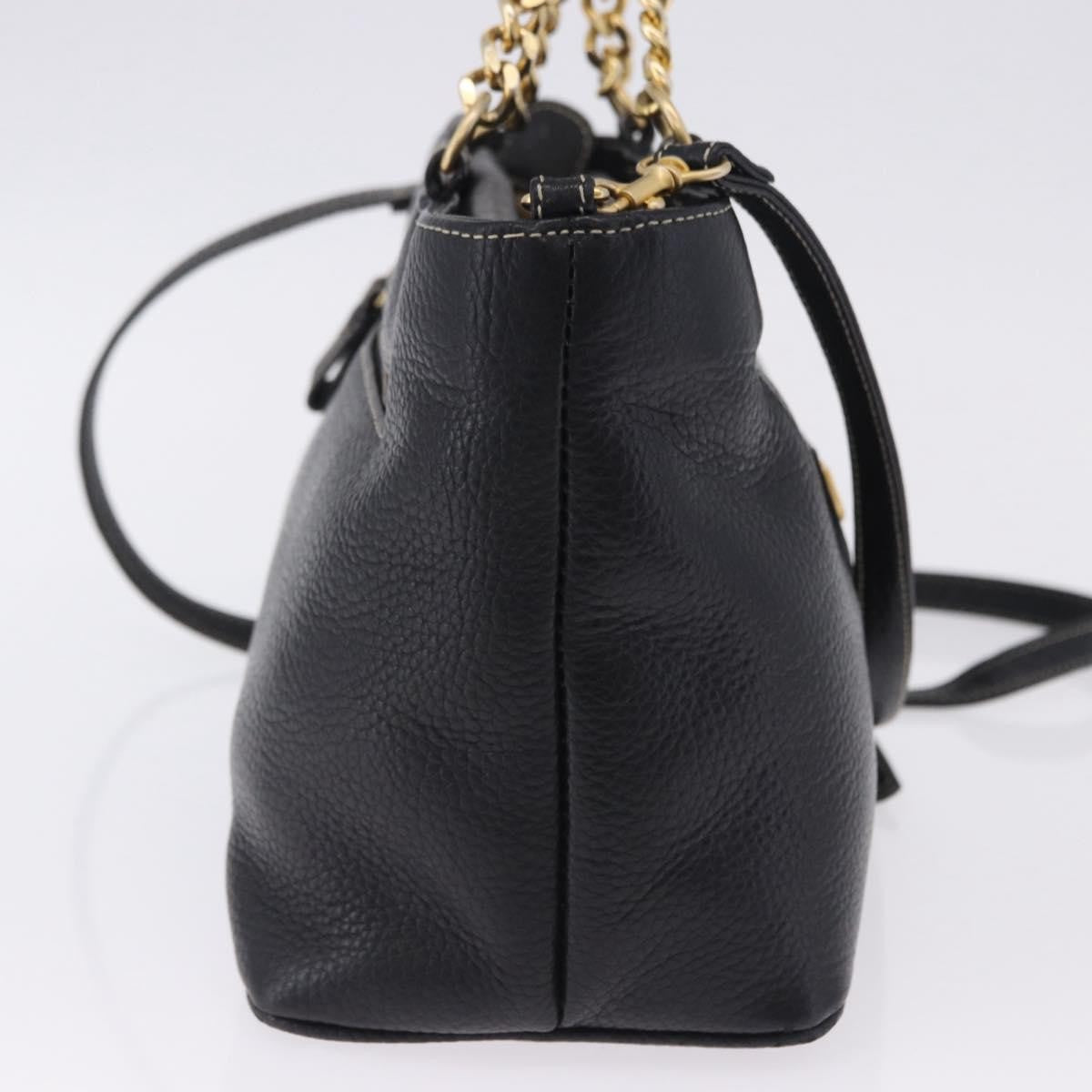 Bally Vintage Leather Black Leather Tote Bag Bag (Pre-Owned)