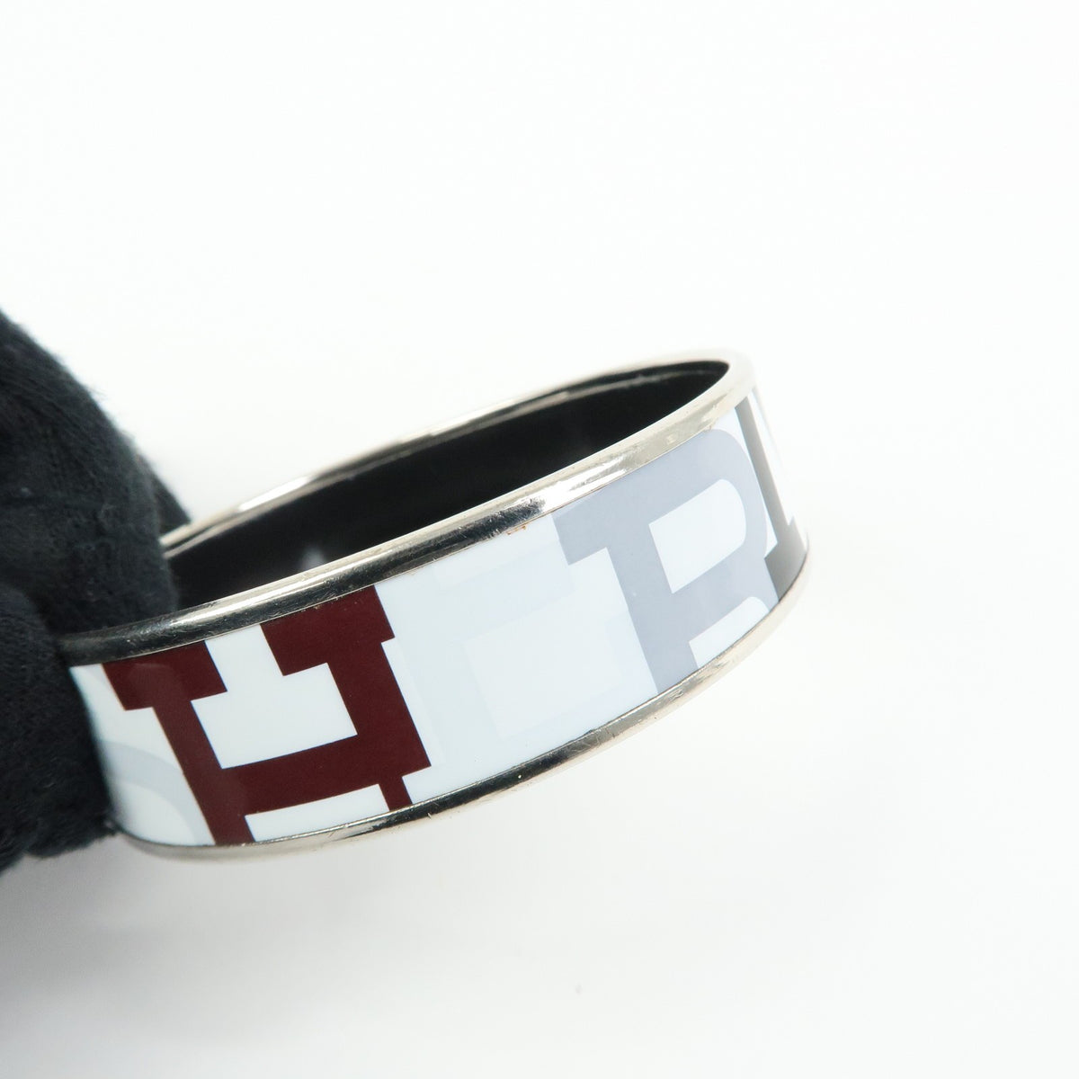 Hermes Bangle Printed Enamel Multicolour Metal Bracelet Jewelry (Pre-Owned)