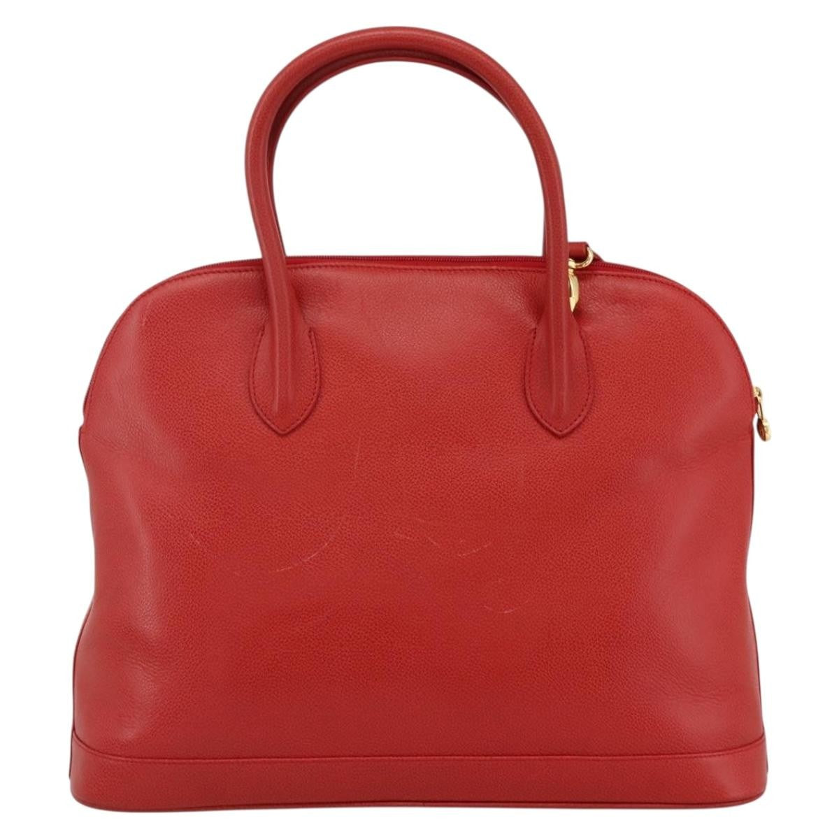 Burberry Vintage Leather Red Leather Handbag (Pre-Owned)