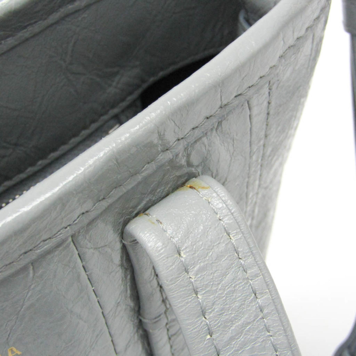 Balenciaga Vintage Tote Leather Gray Leather Tote Bag Bag (Pre-Owned)