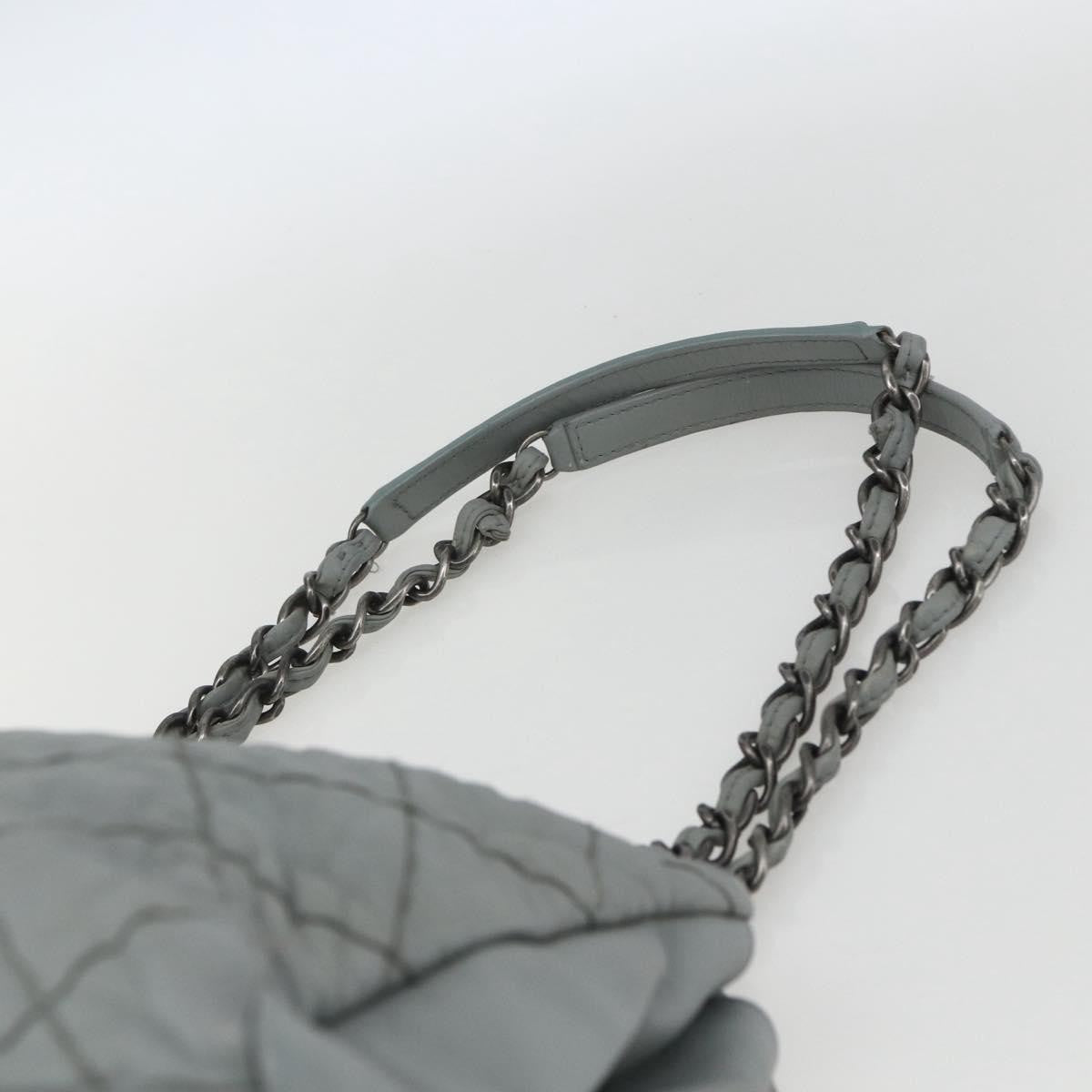 Chanel Just Mademoiselle Quilted Leather Gray Leather Shoulder Bag Bag (Pre-Owned)