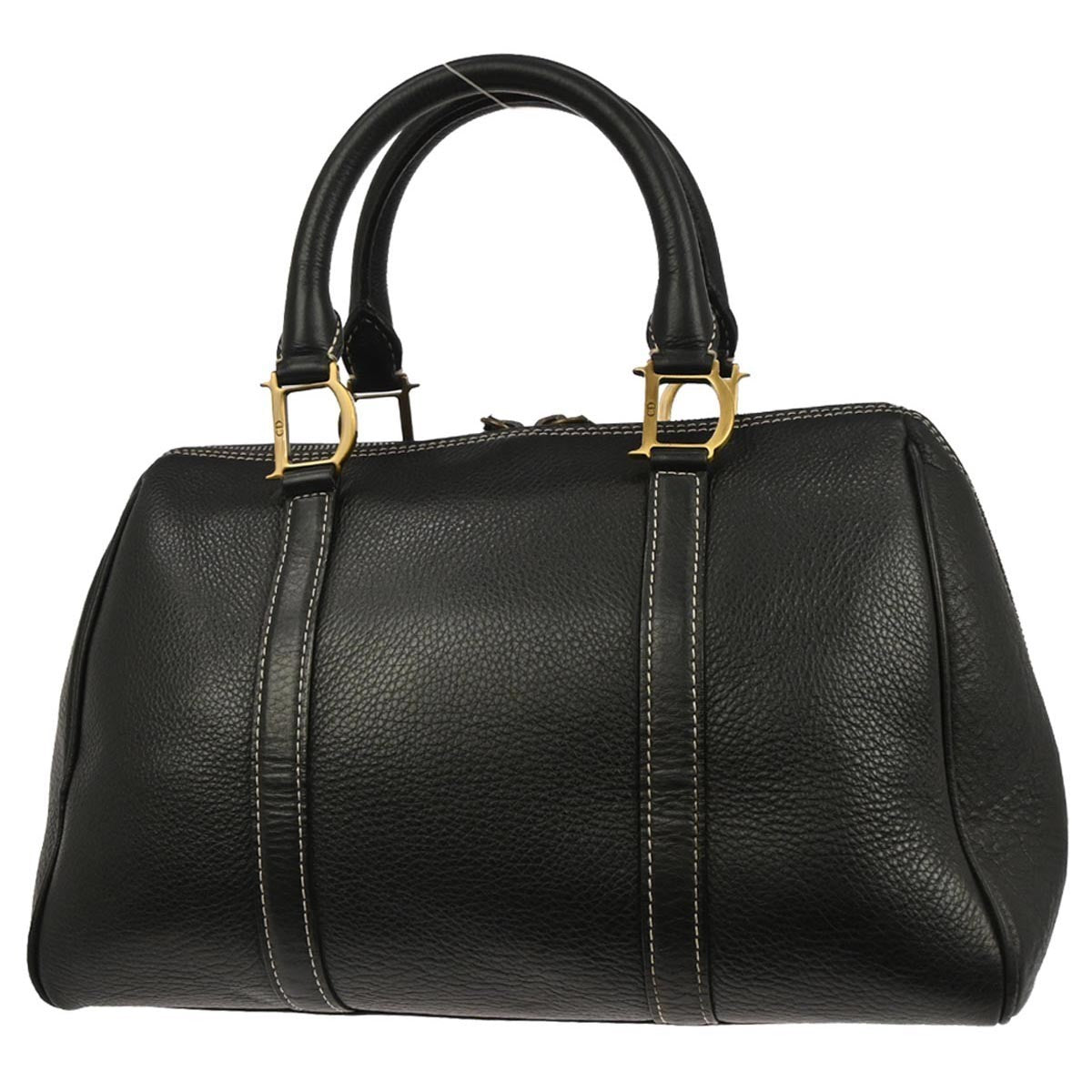 Christian Dior Vintage Leather Black Leather Handbag (Pre-Owned)