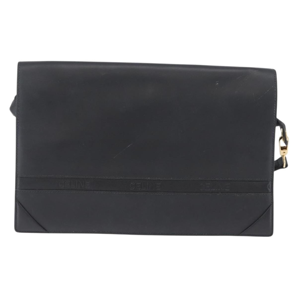 Celine Vintage Leather Black Leather Shoulder Bag Bag (Pre-Owned)