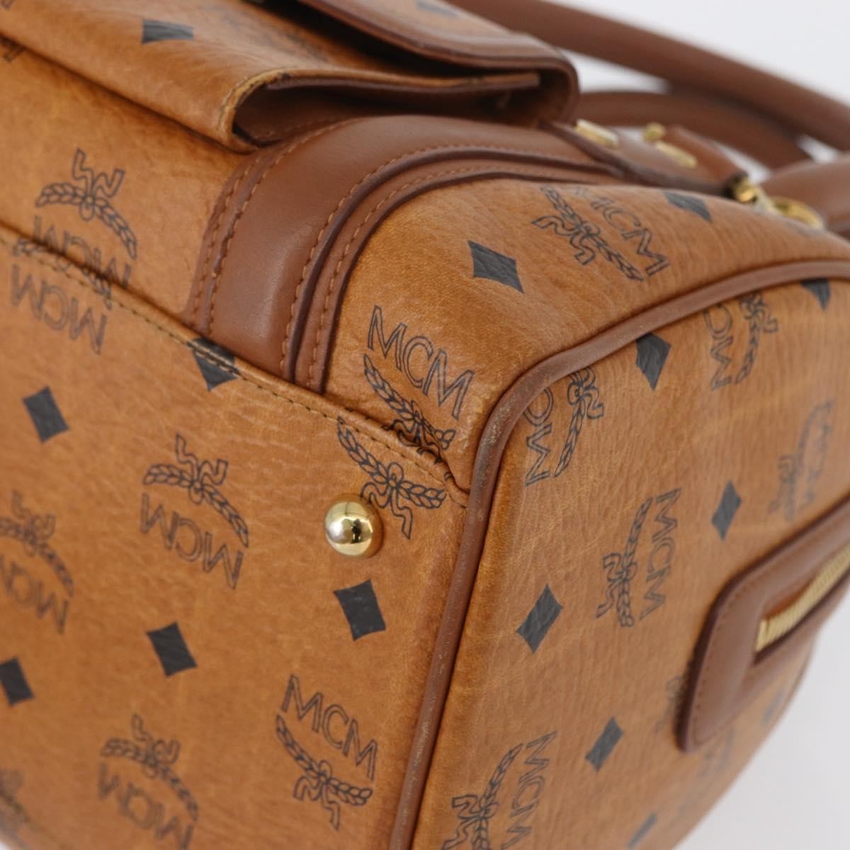 MCM Visetos Logogramme Leather Brown Leather Handbag (Pre-Owned)