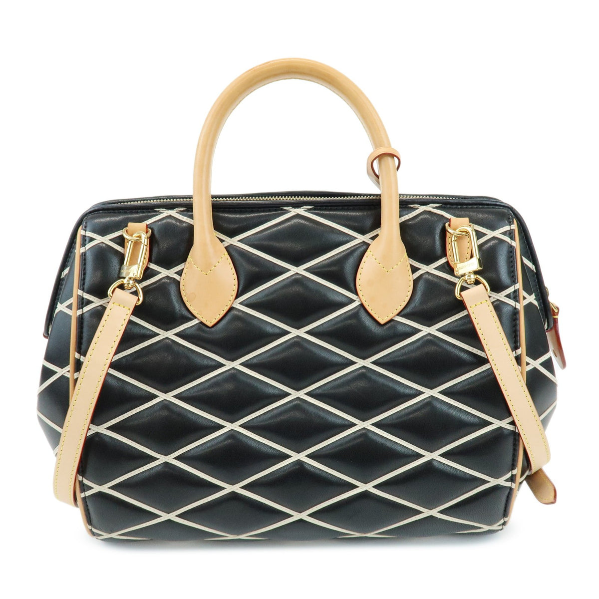 Louis Vuitton Doc Malletage Leather Black Leather Handbag (Pre-Owned)