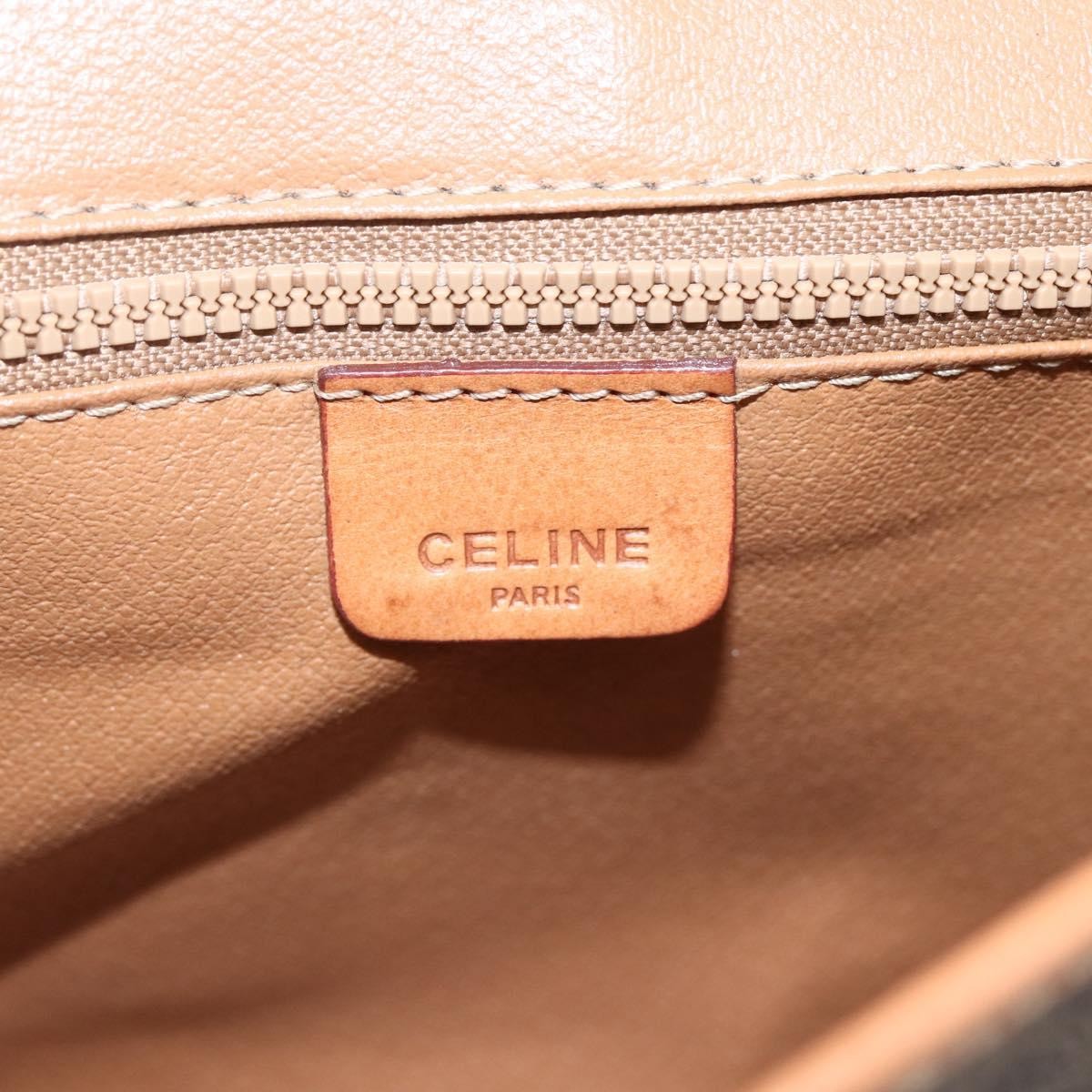 Celine Vintage Macadam Canvas And Leather Brown Canvas Shoulder Bag Bag (Pre-Owned)