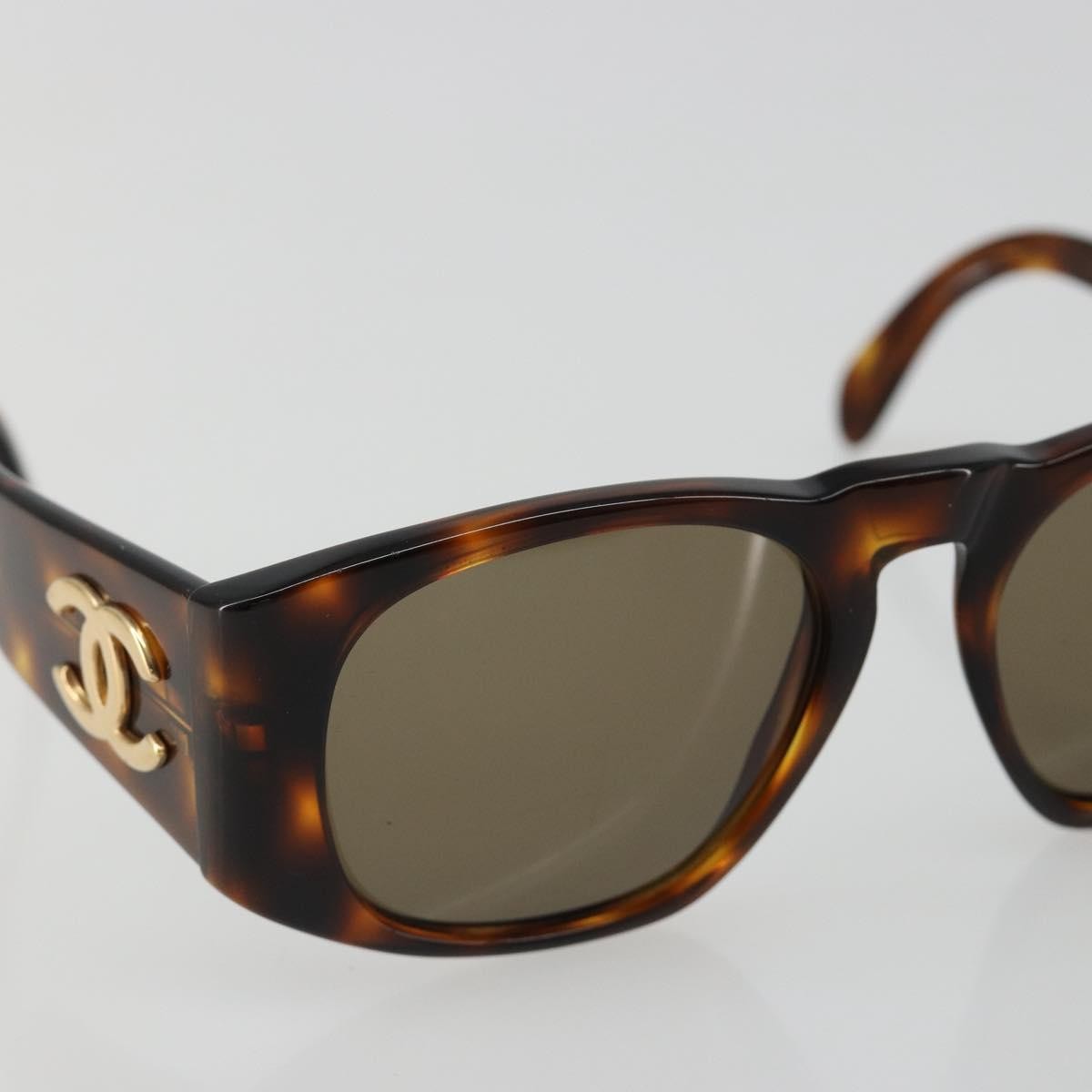 Chanel Coco Mark Barette Gold Plated Brown Plastic Sunglasse Accessory (Pre-Owned)