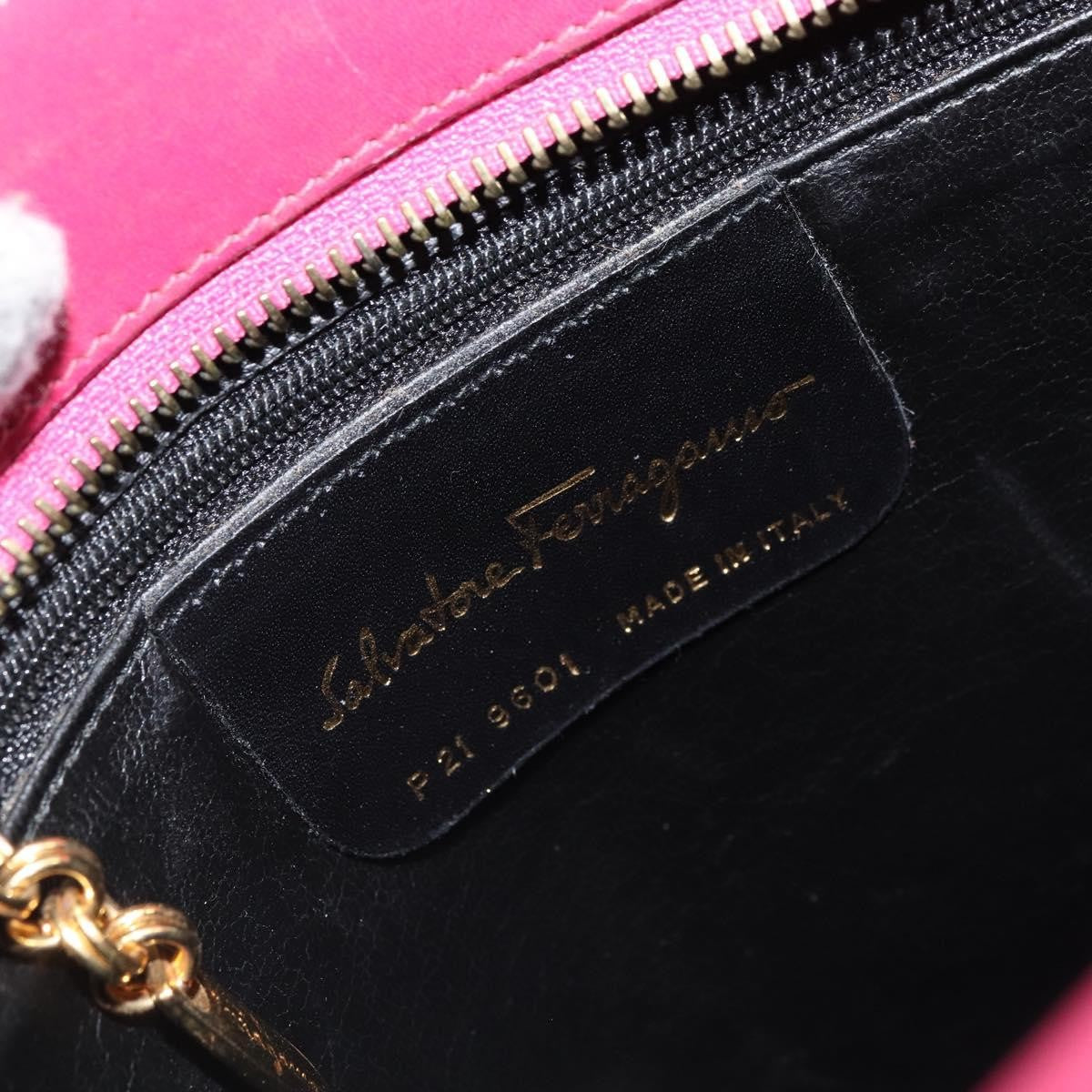 Salvatore Ferragamo Gancini Leather Pink Leather Shoulder Bag Bag (Pre-Owned)