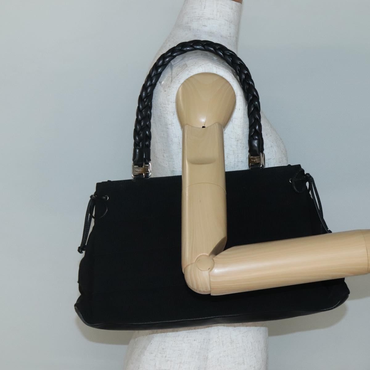 Salvatore Ferragamo Vala Tote Canvas Black Canvas Tote Bag Bag (Pre-Owned)