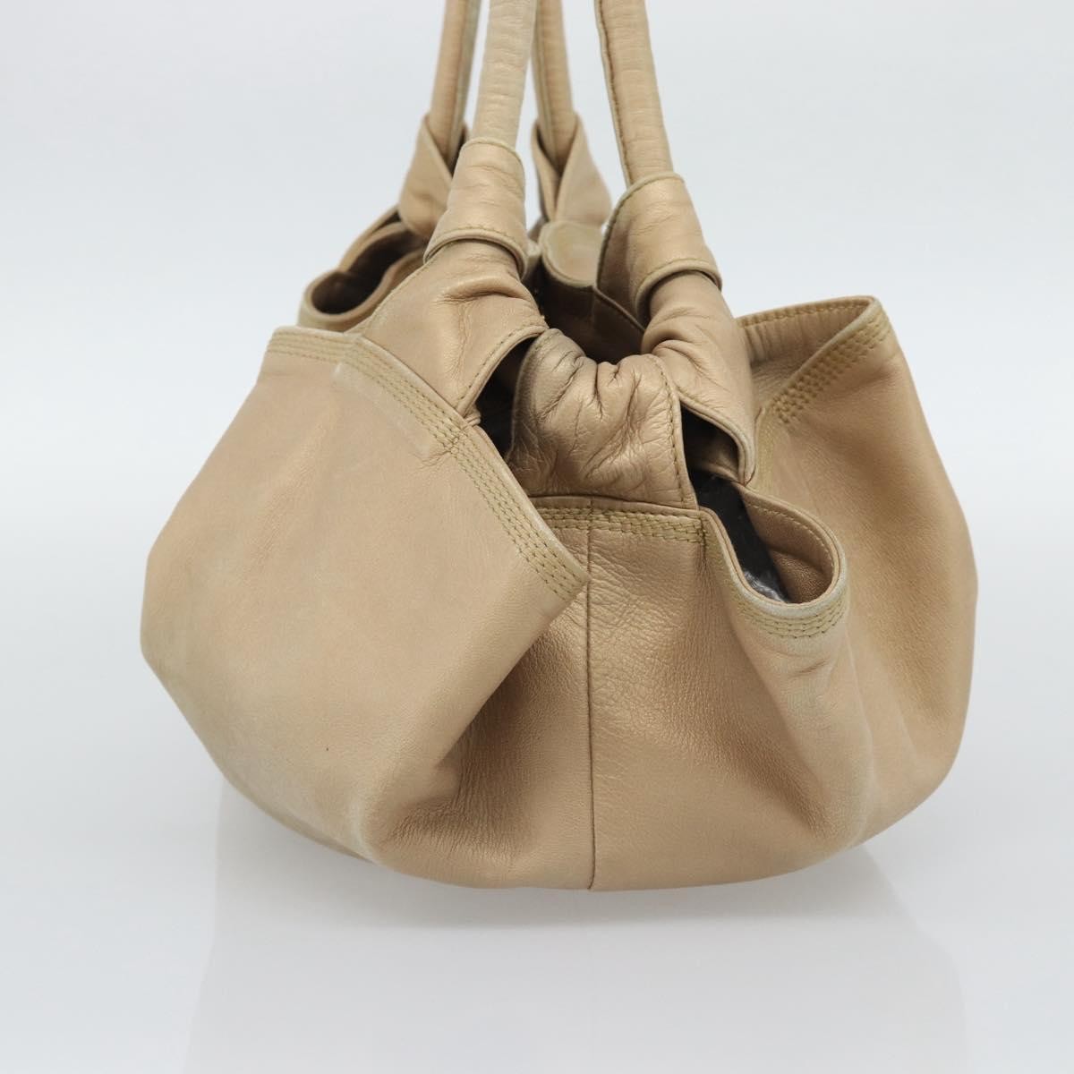Loewe Anagram Logo Nappa Aire Hand Leather Beige Leather Handbag (Pre-Owned)
