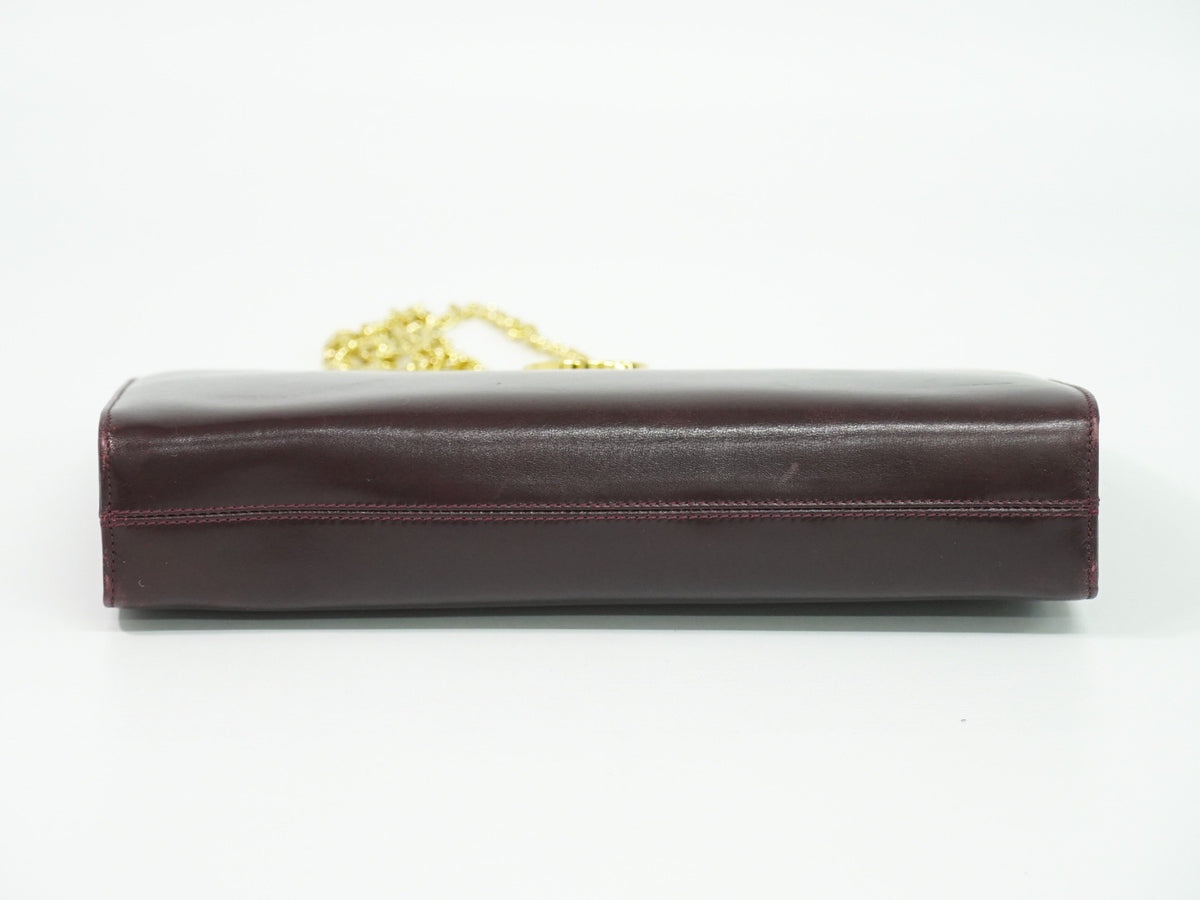 Salvatore Ferragamo Vintage Gancini Chain Leather Burgundy Leather Shoulder Bag Bag (Pre-Owned)