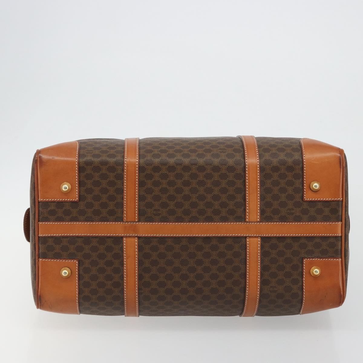 Celine Vintage Duffle Macadam Coated Canvas Brown Canvas Handbag (Pre-Owned)