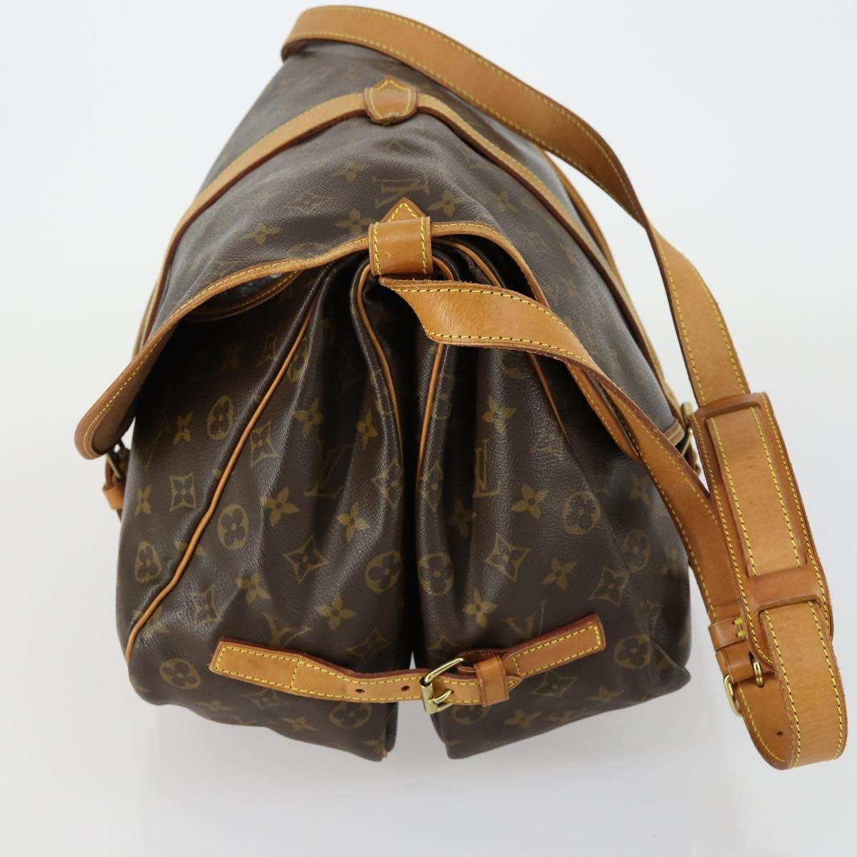 Louis Vuitton Saumur Monogram Canvas Brown Canvas Shoulder Bag Bag (Pre-Owned)