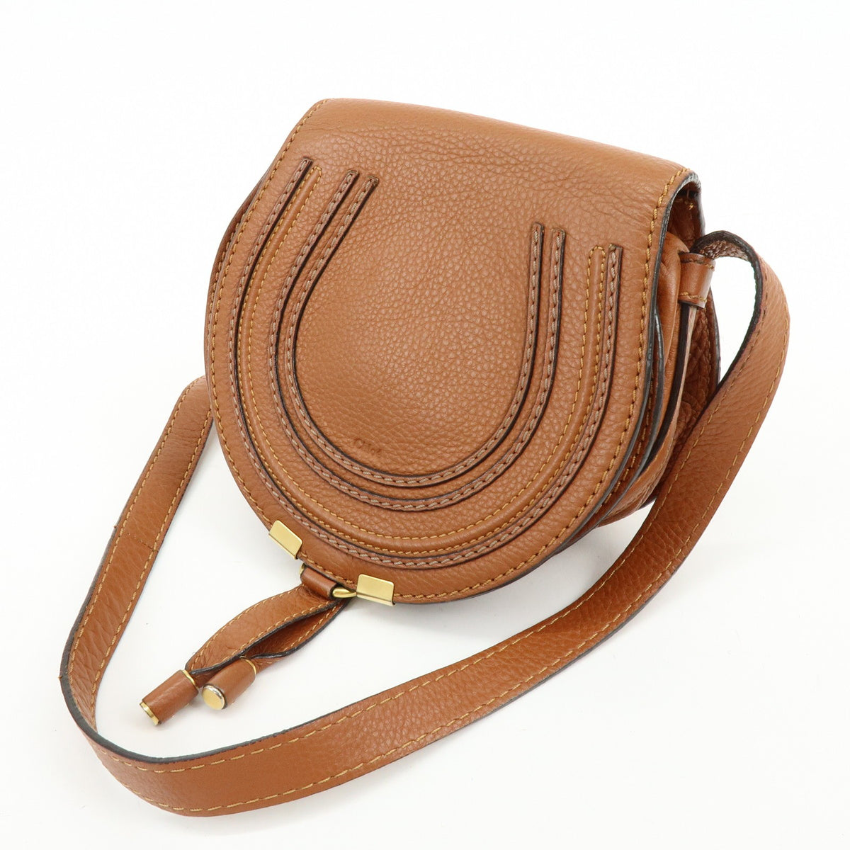 Chloe Marcie Leather Brown Leather Crossbody Bag Bag (Pre-Owned)