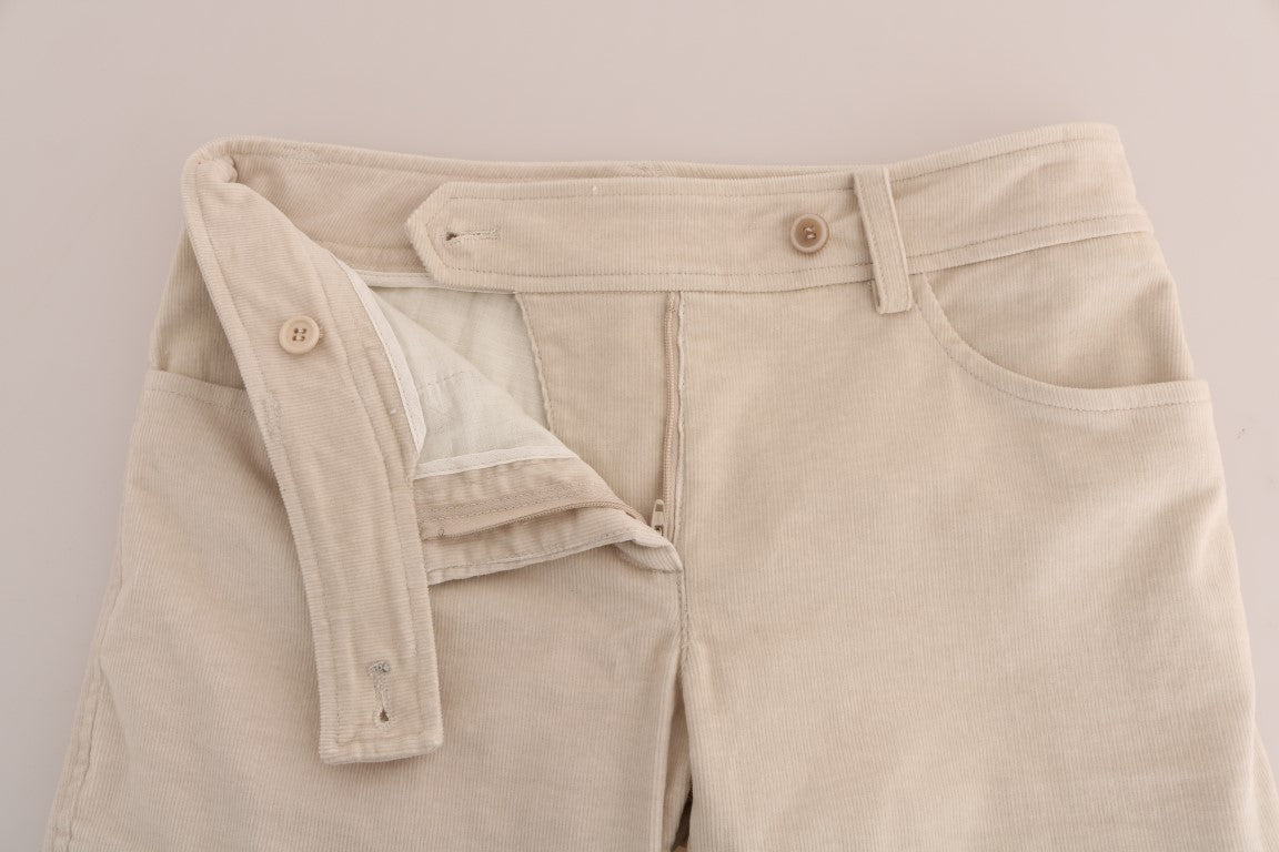 Ermanno Scervino Beige Slim Jeans Corduroy Skinny Women's Pants
