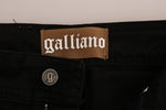 John Galliano Black Cotton Denim Stretch Regular Fit Women's Jeans