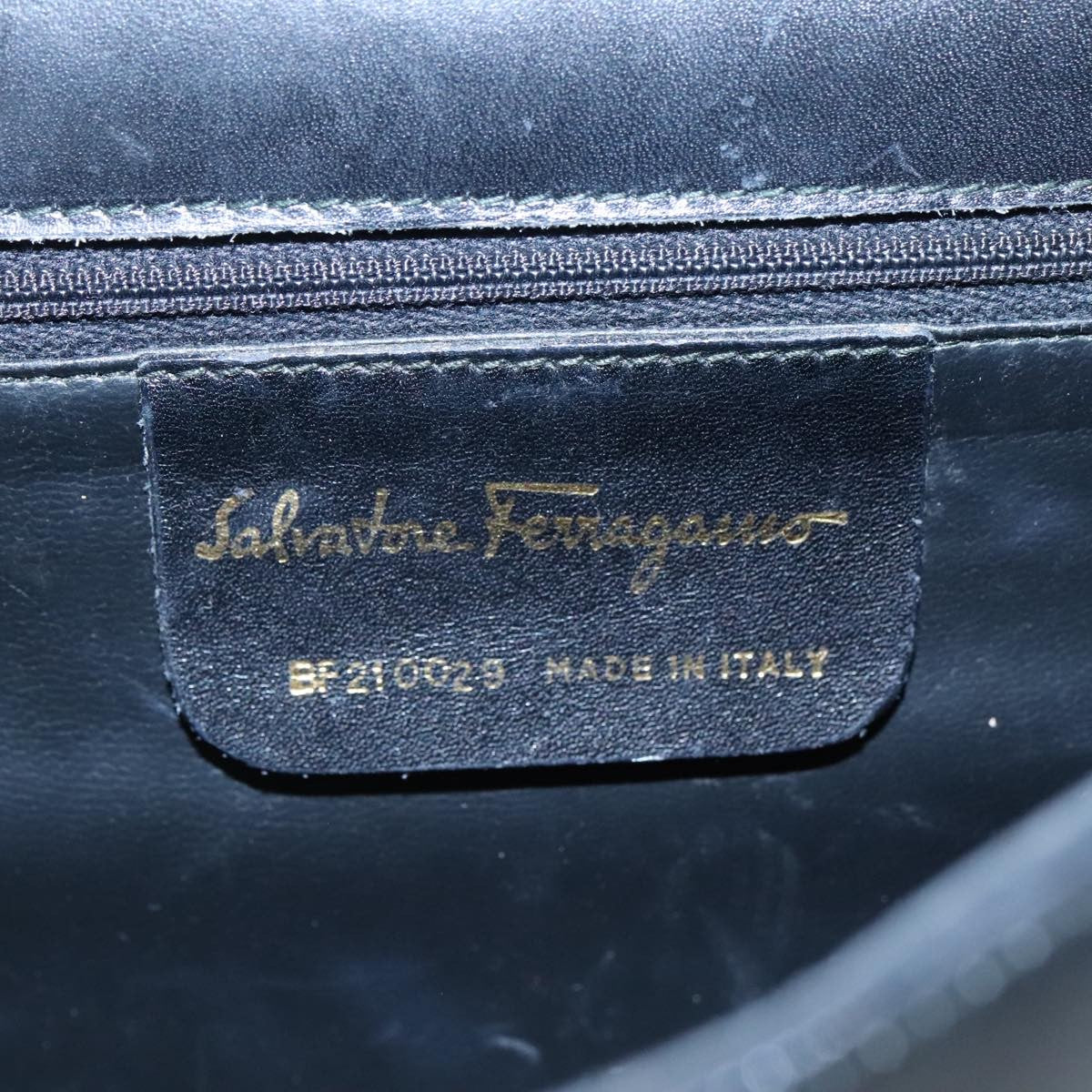 Salvatore Ferragamo Gancini Flap Leather Black Leather Shoulder Bag Bag (Pre-Owned)