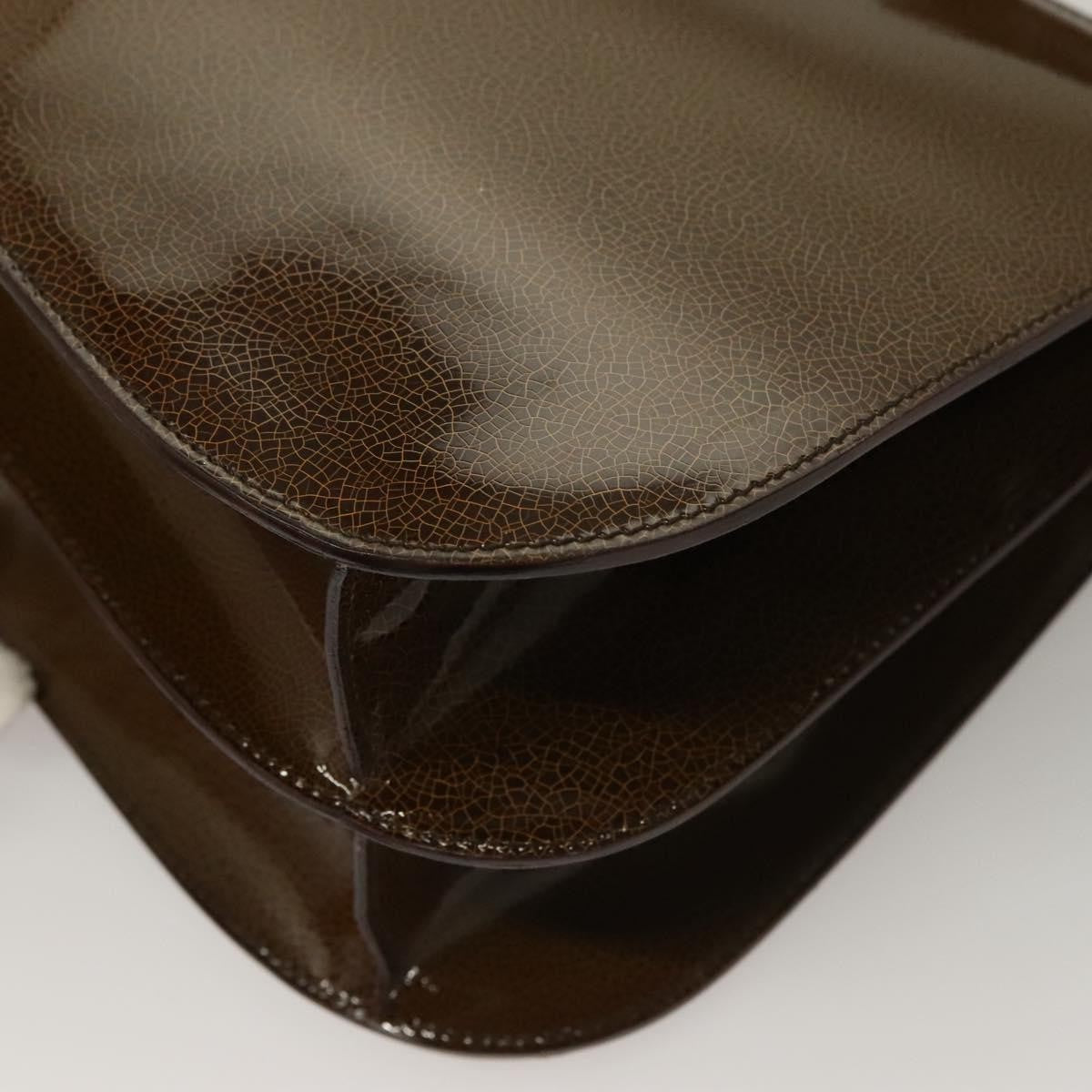 Celine Shoulder Leather Khaki Patent_Leather Shoulder Bag Bag (Pre-Owned)