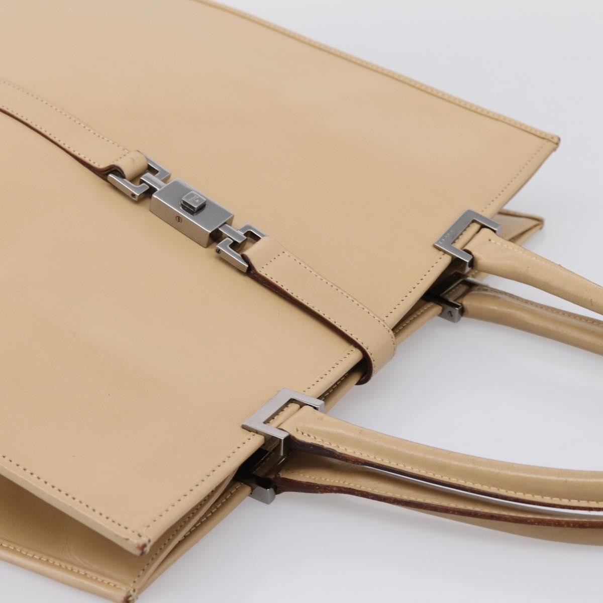Gucci Jackie Leather Beige Leather Tote Bag Bag (Pre-Owned)