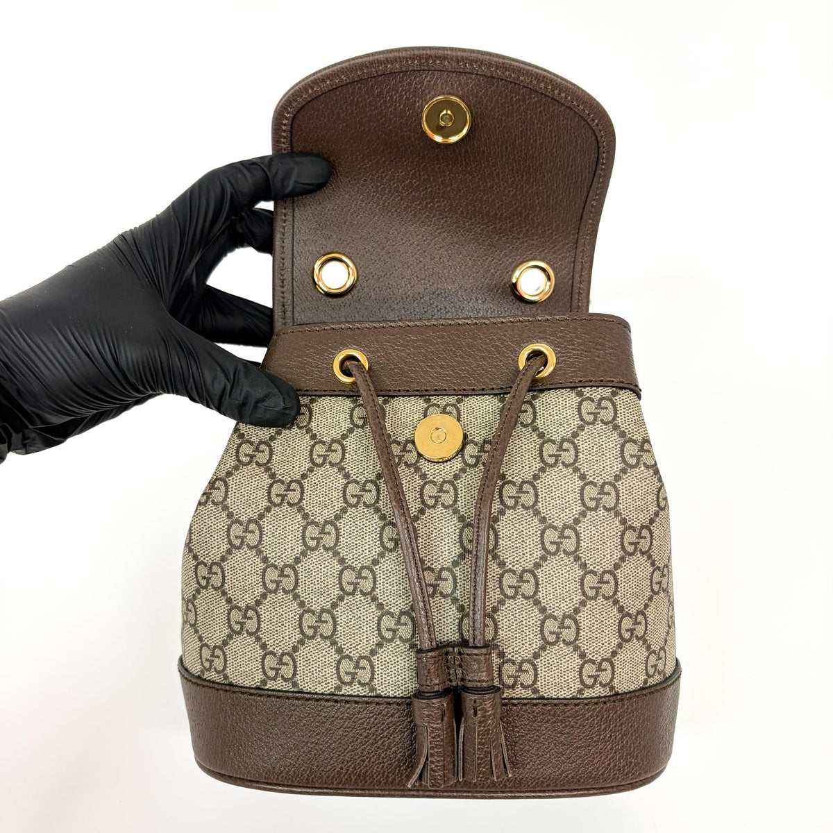 Gucci Ophidia Gg Coated Canvas And Leather Beige Canvas Shoulder Bag Bag (Pre-Owned)