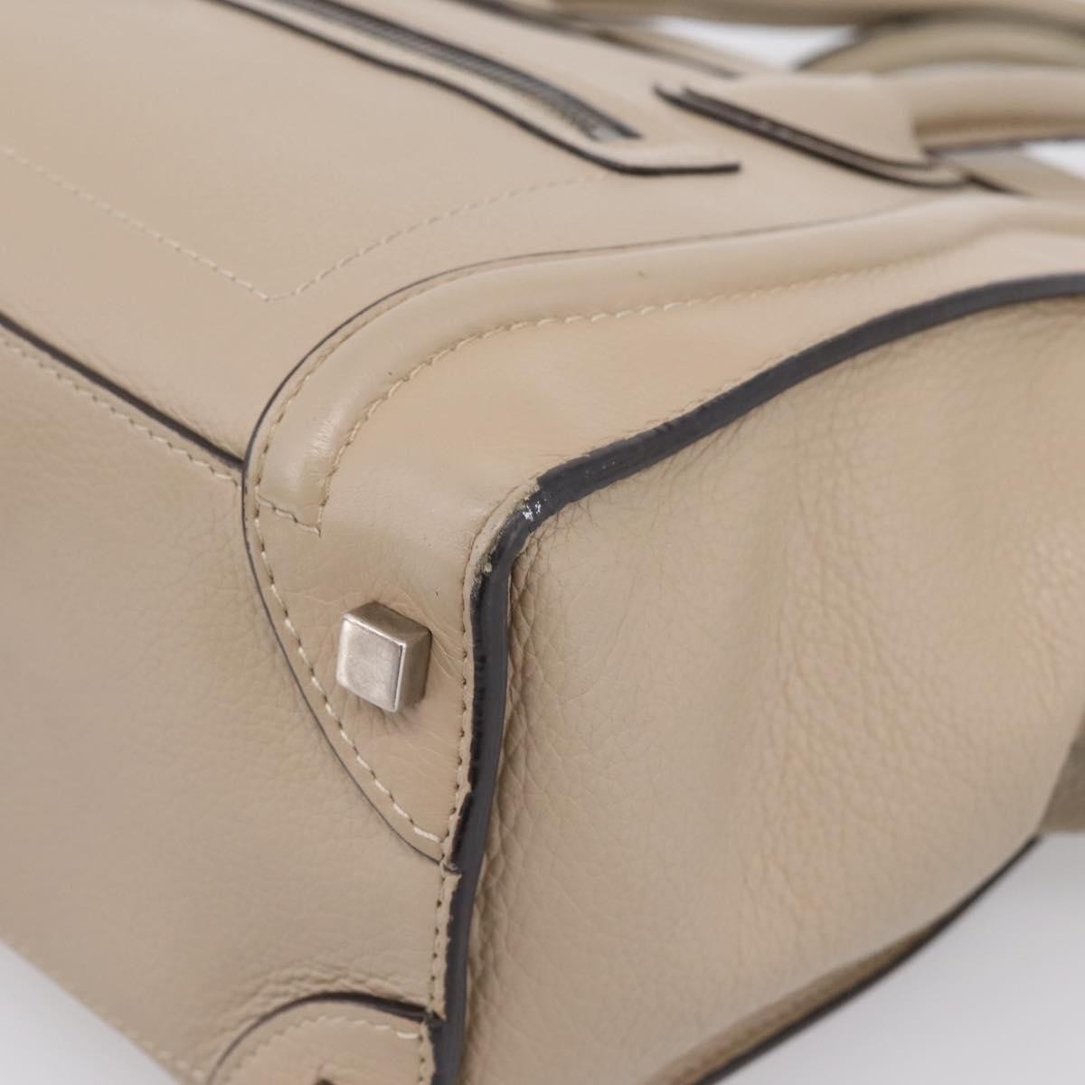 Celine Luggage Grainy Leather Beige Leather Handbag (Pre-Owned)