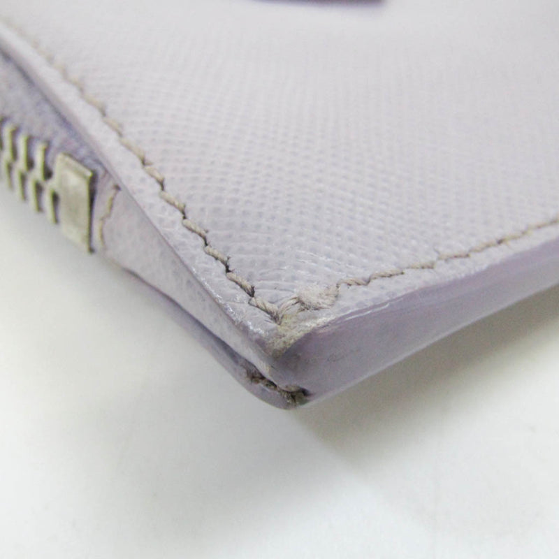 Prada Saffiano Purple Leather Clutch Bag (Pre-Owned)