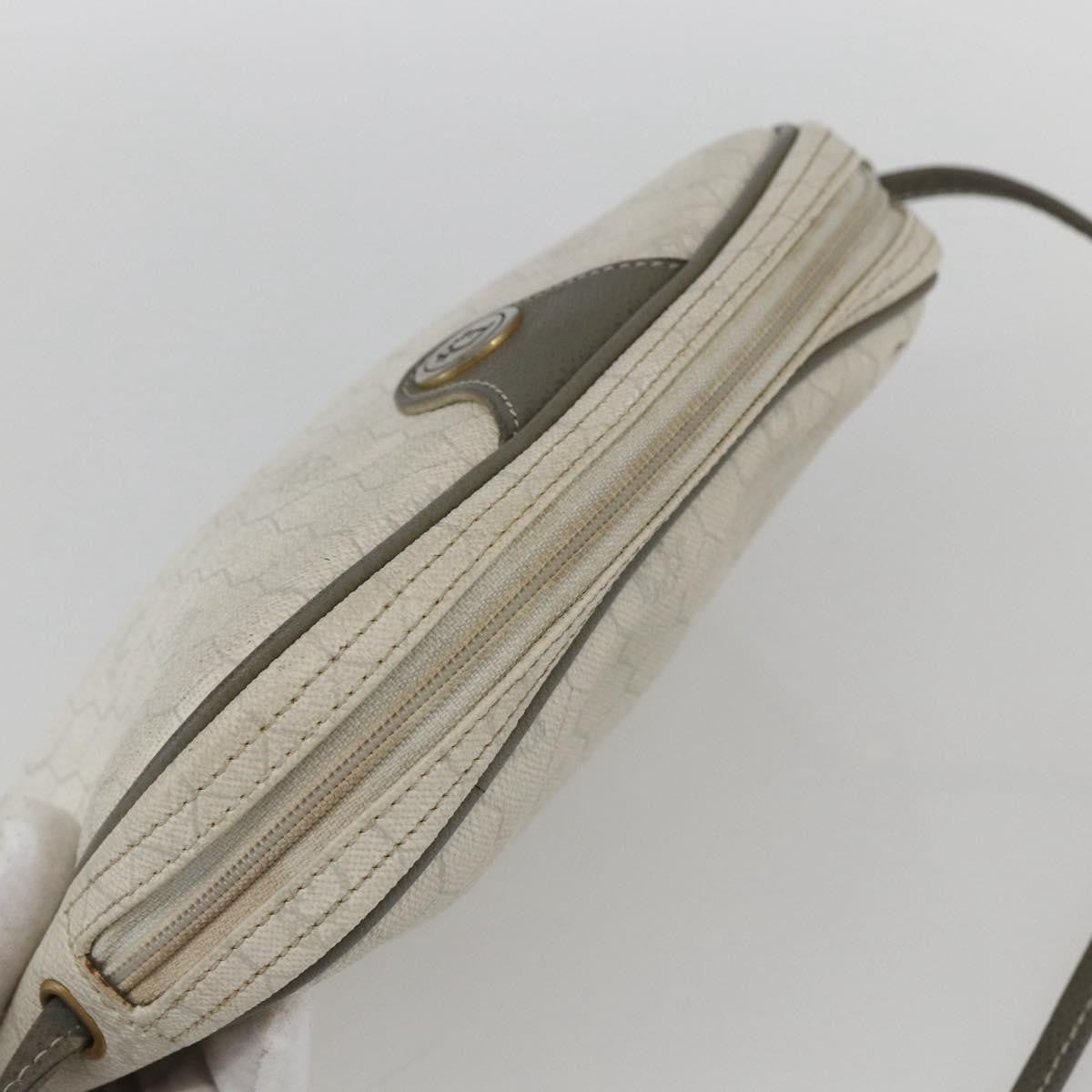Christian Dior Vintage Honeycomb Canvas And Leather White Canvas Shoulder Bag Bag (Pre-Owned)